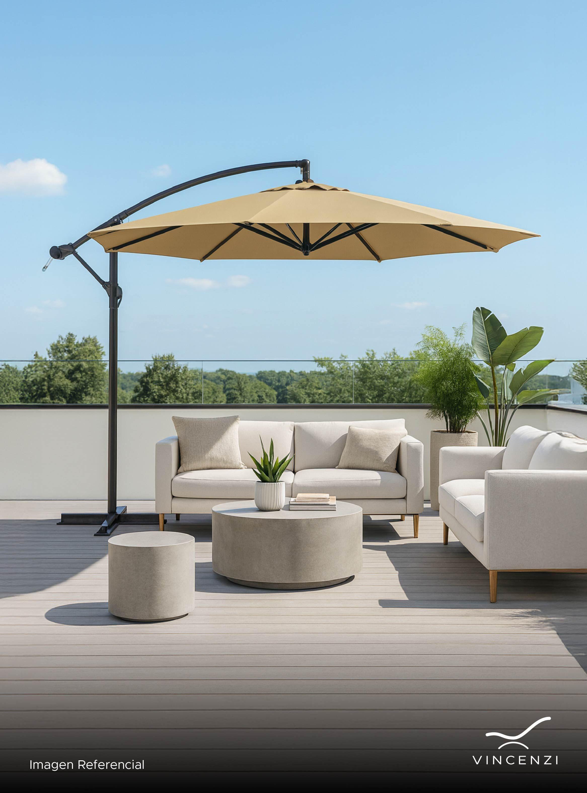 Quitasol sombrilla lateral terraza 3x3 sin base Khaki -4
