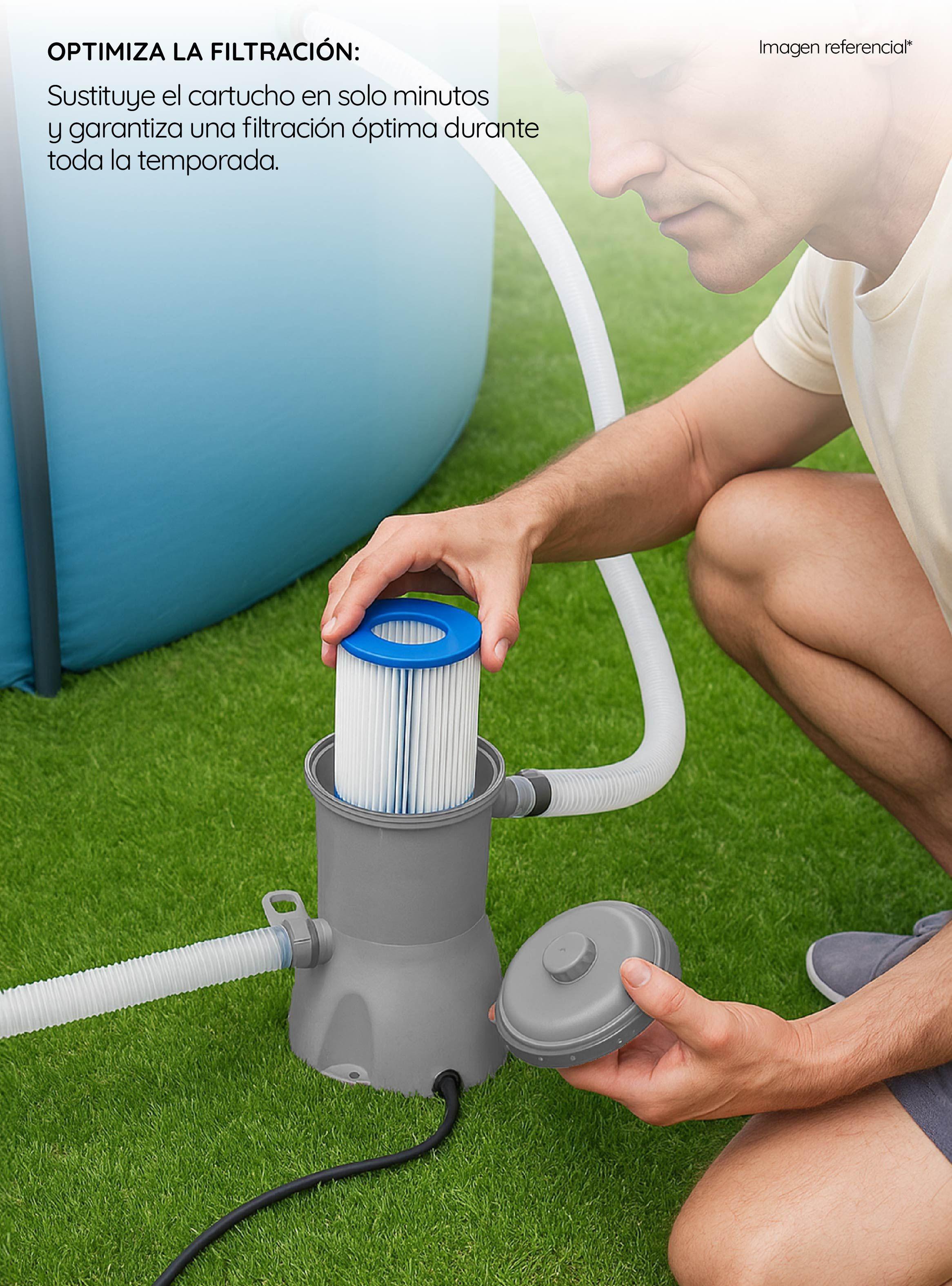 Bomba de filtro para piscina 3000 Litros GlowUp-5