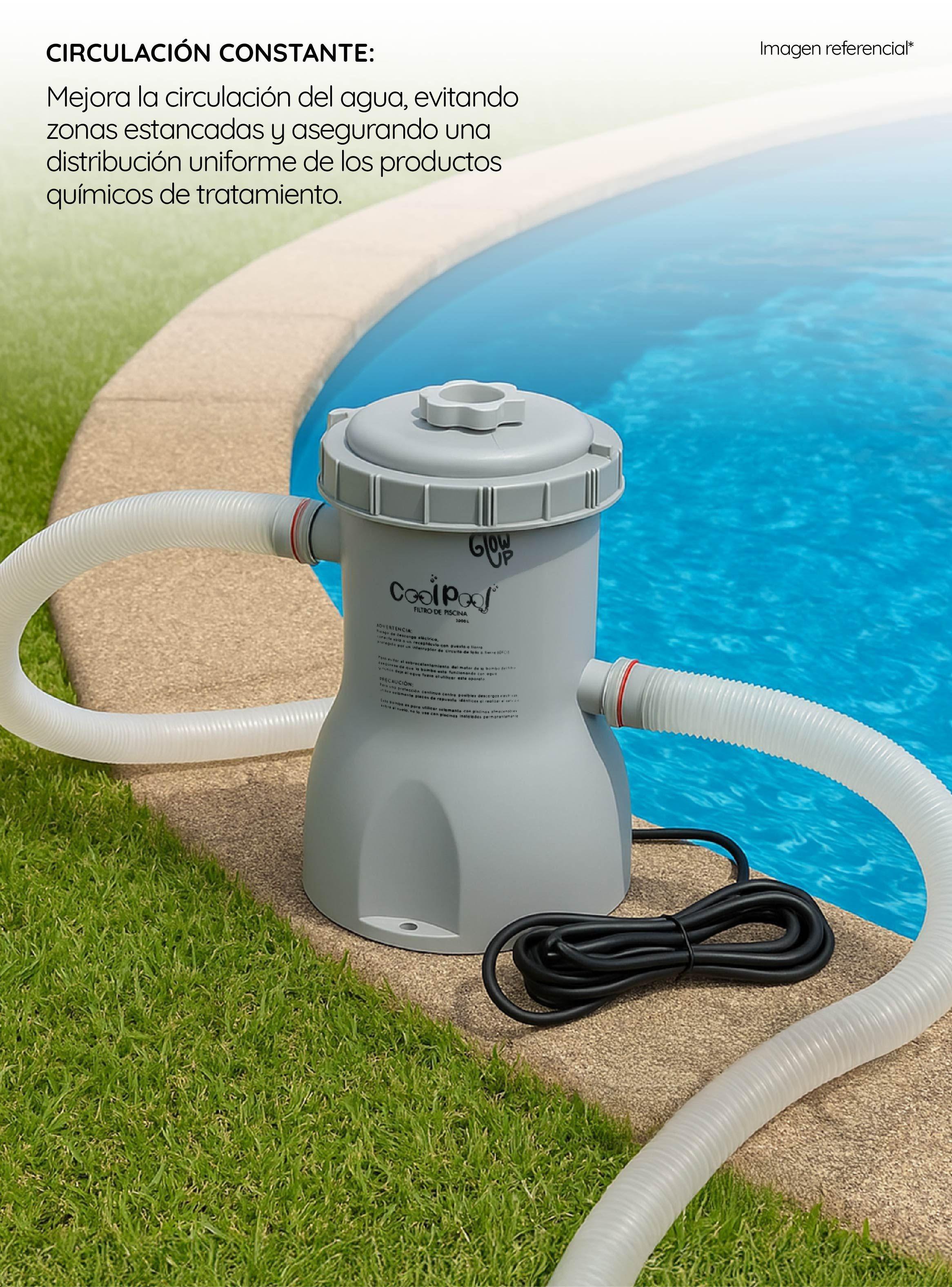 Bomba de filtro para piscina 3000 Litros GlowUp-7