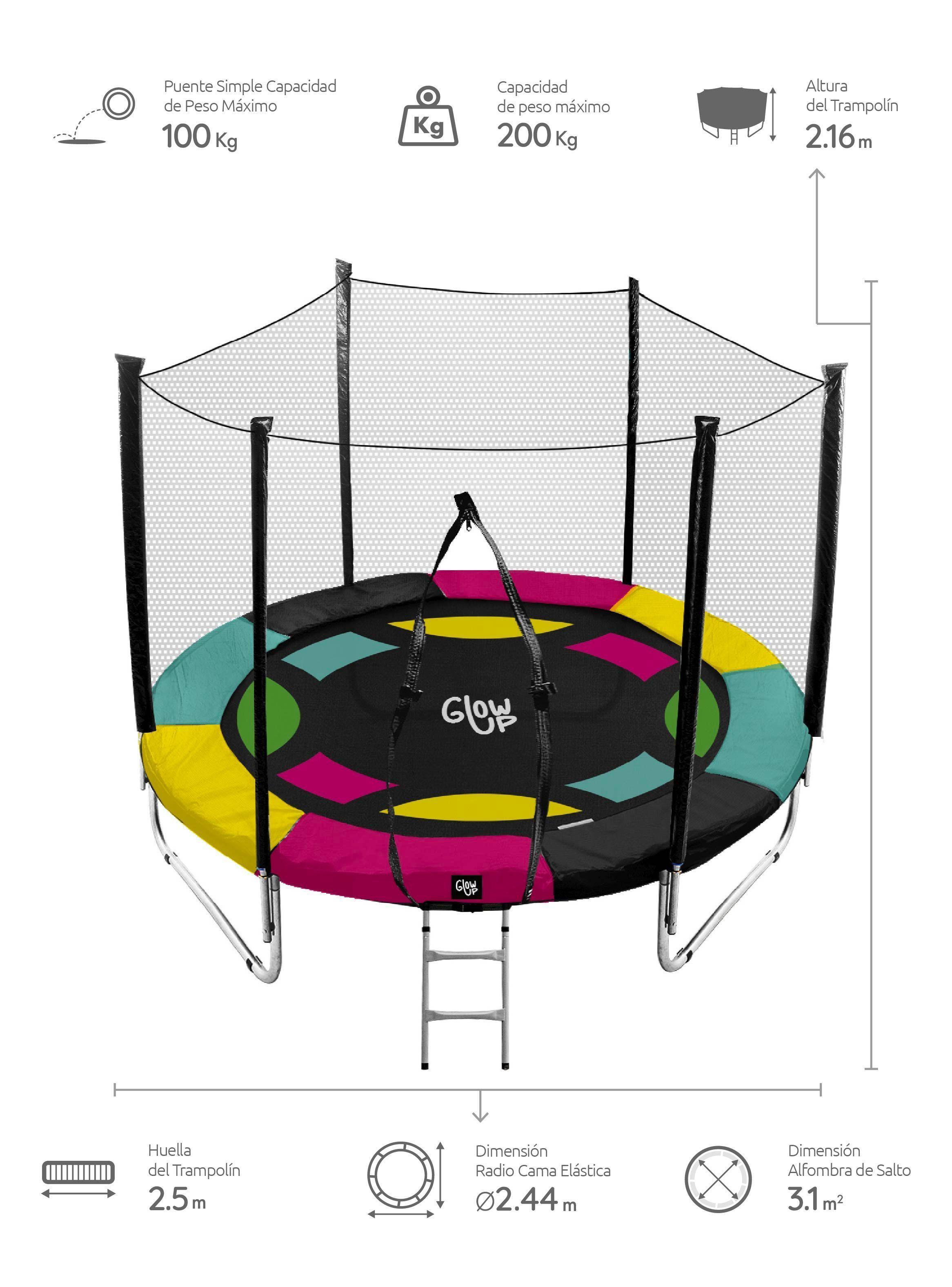 Cama Elástica  2,44 mt 8ft Edición Exclusiva R-1
