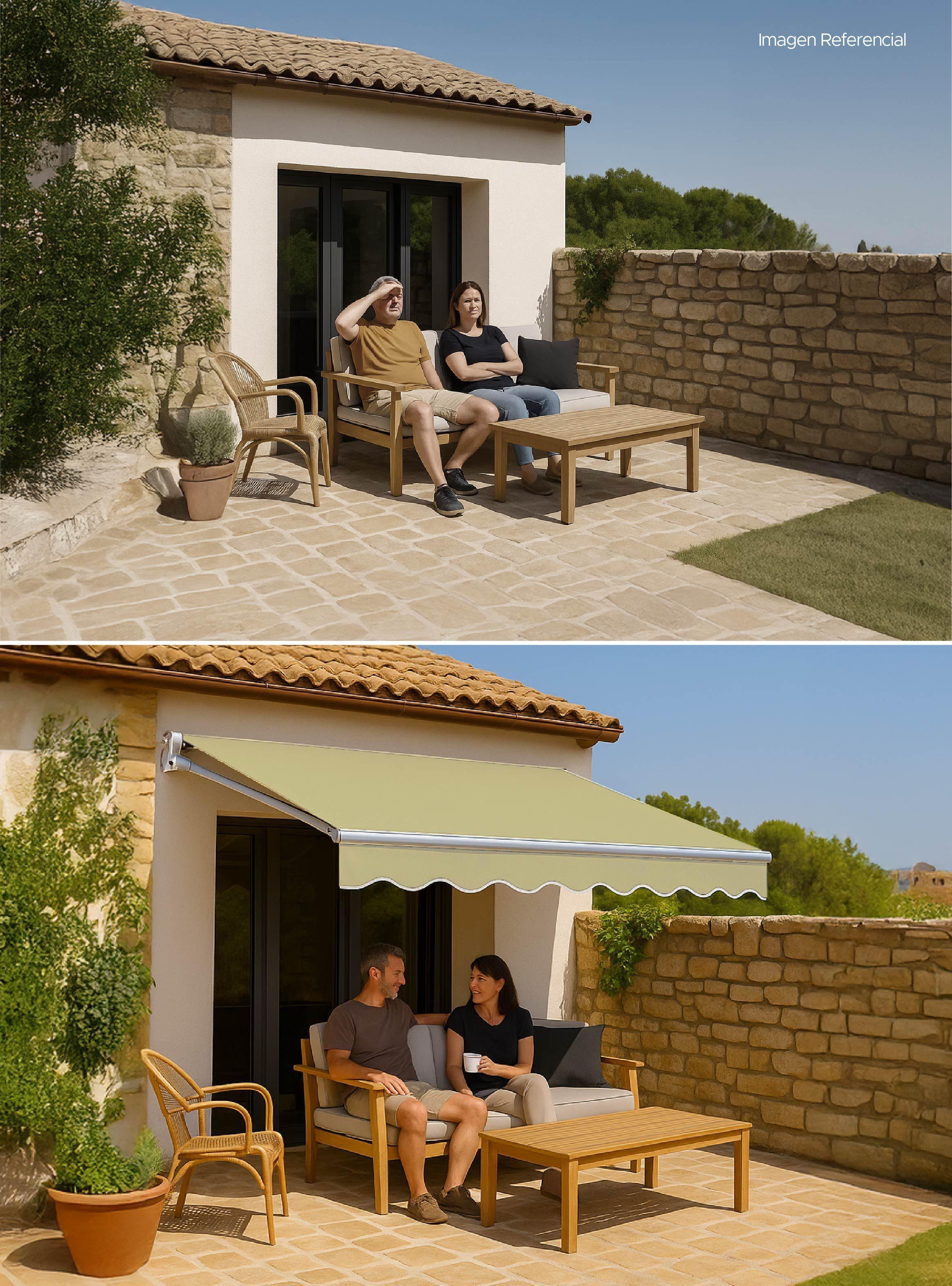 Toldo con brazo retractil Terrazas 4x2.5 Mts Beige-5
