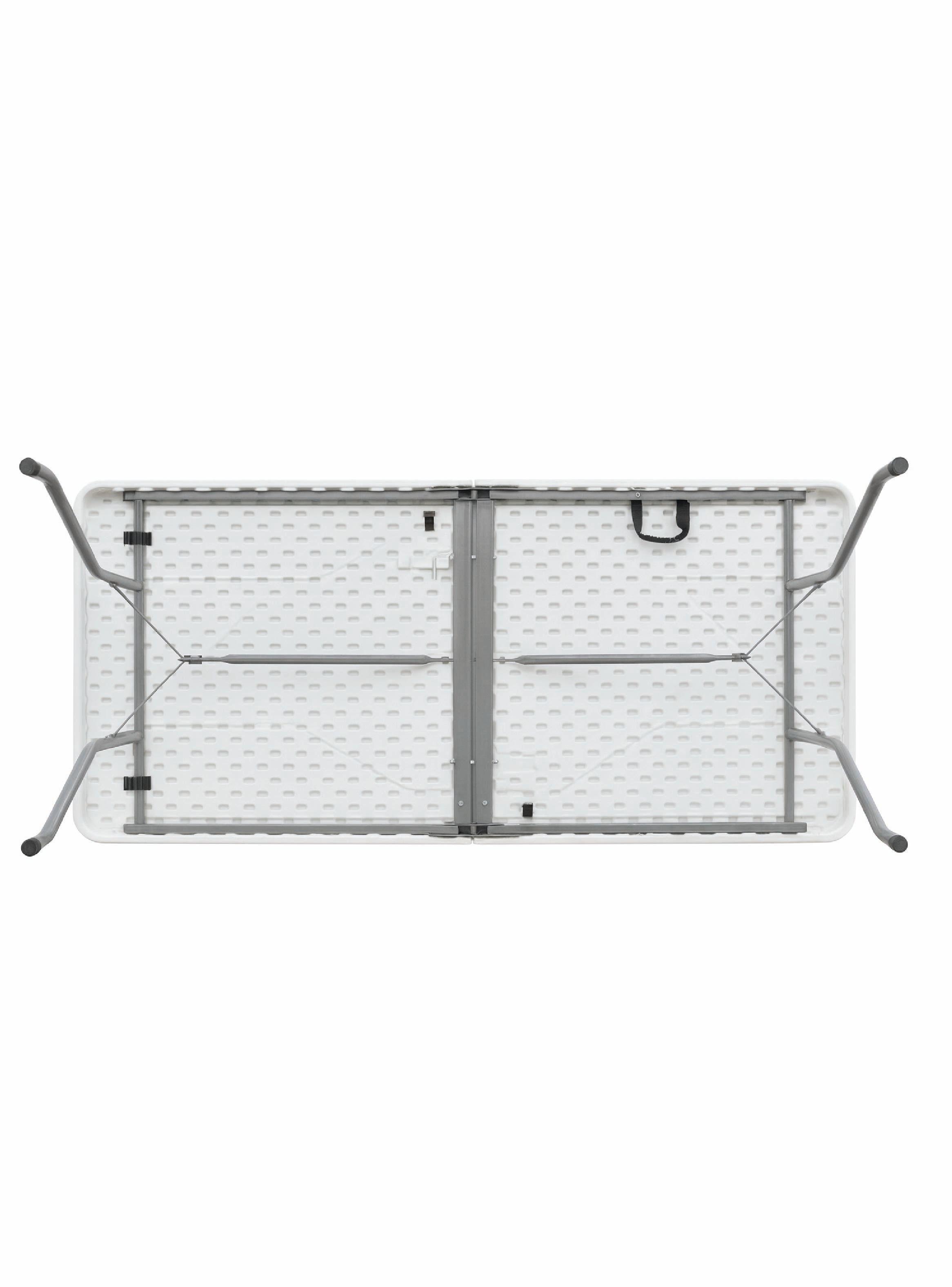 Mesa Plegable Tipo Maleta Blanca 180x72x72 cm Vincenzi-2