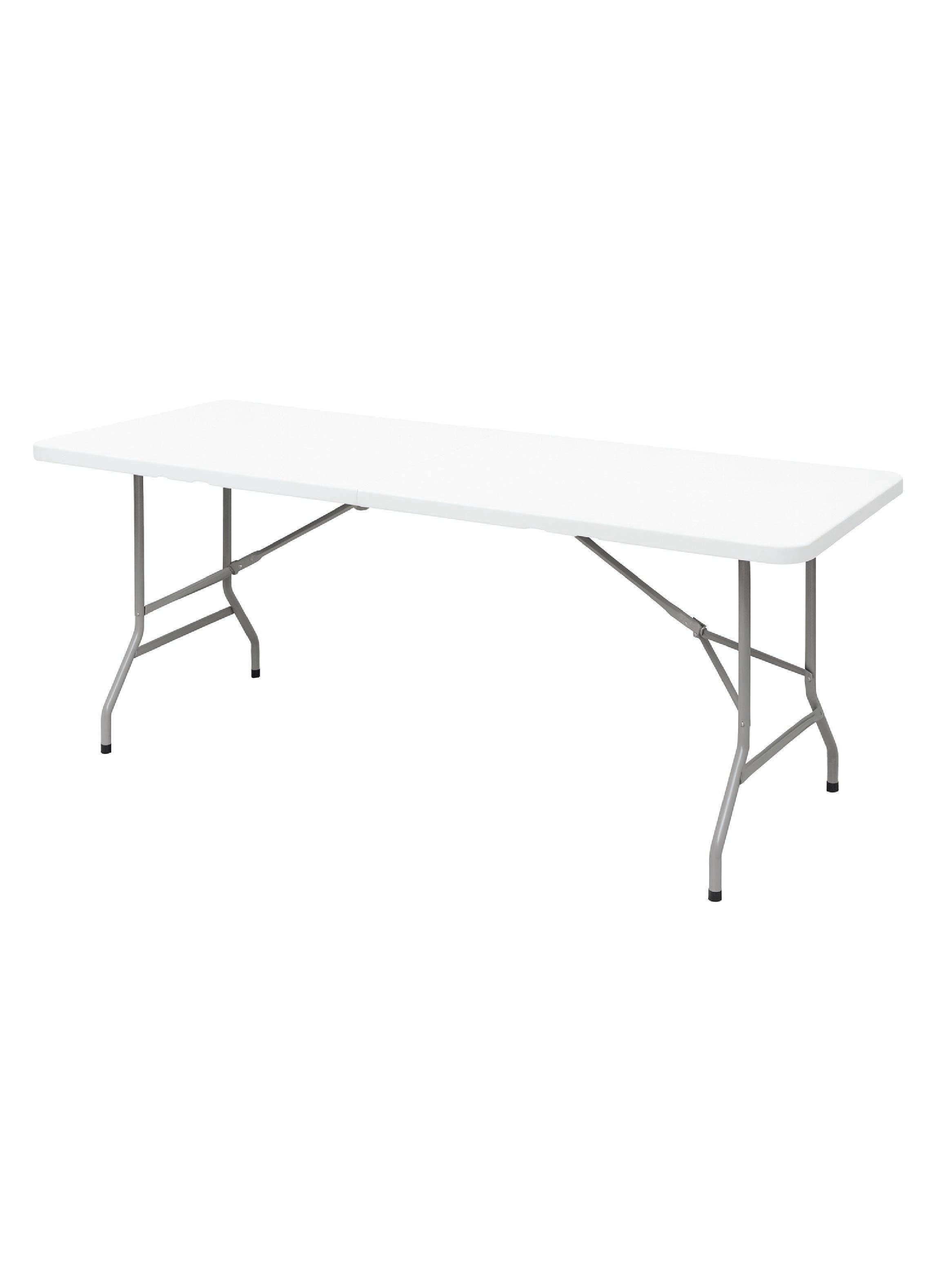 Mesa Plegable Tipo Maleta Blanca 180x72x72 cm Vincenzi-0
