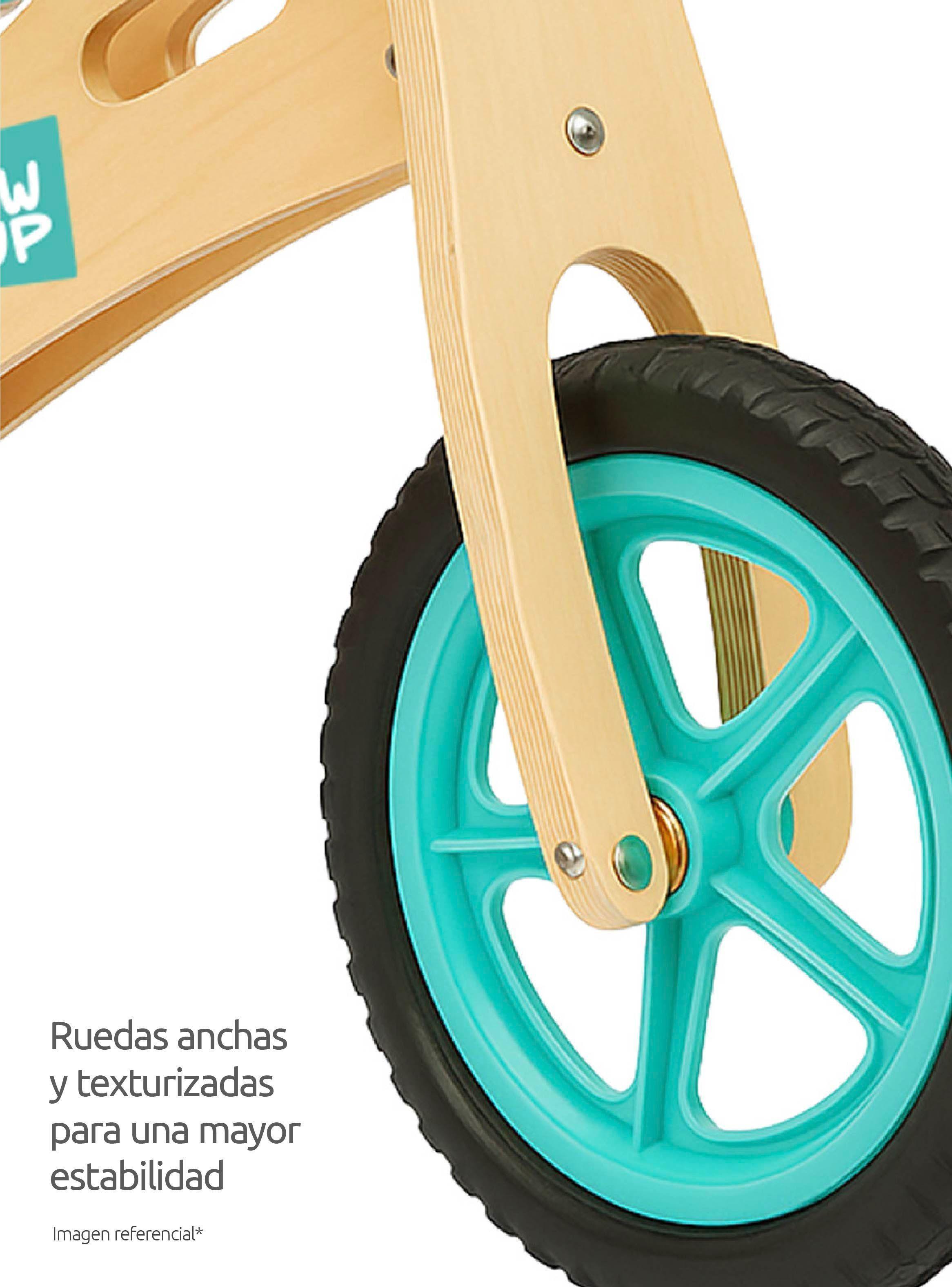 Bicicleta De Aprendizaje De Madera Celeste para niños de 2 a 6 años-3