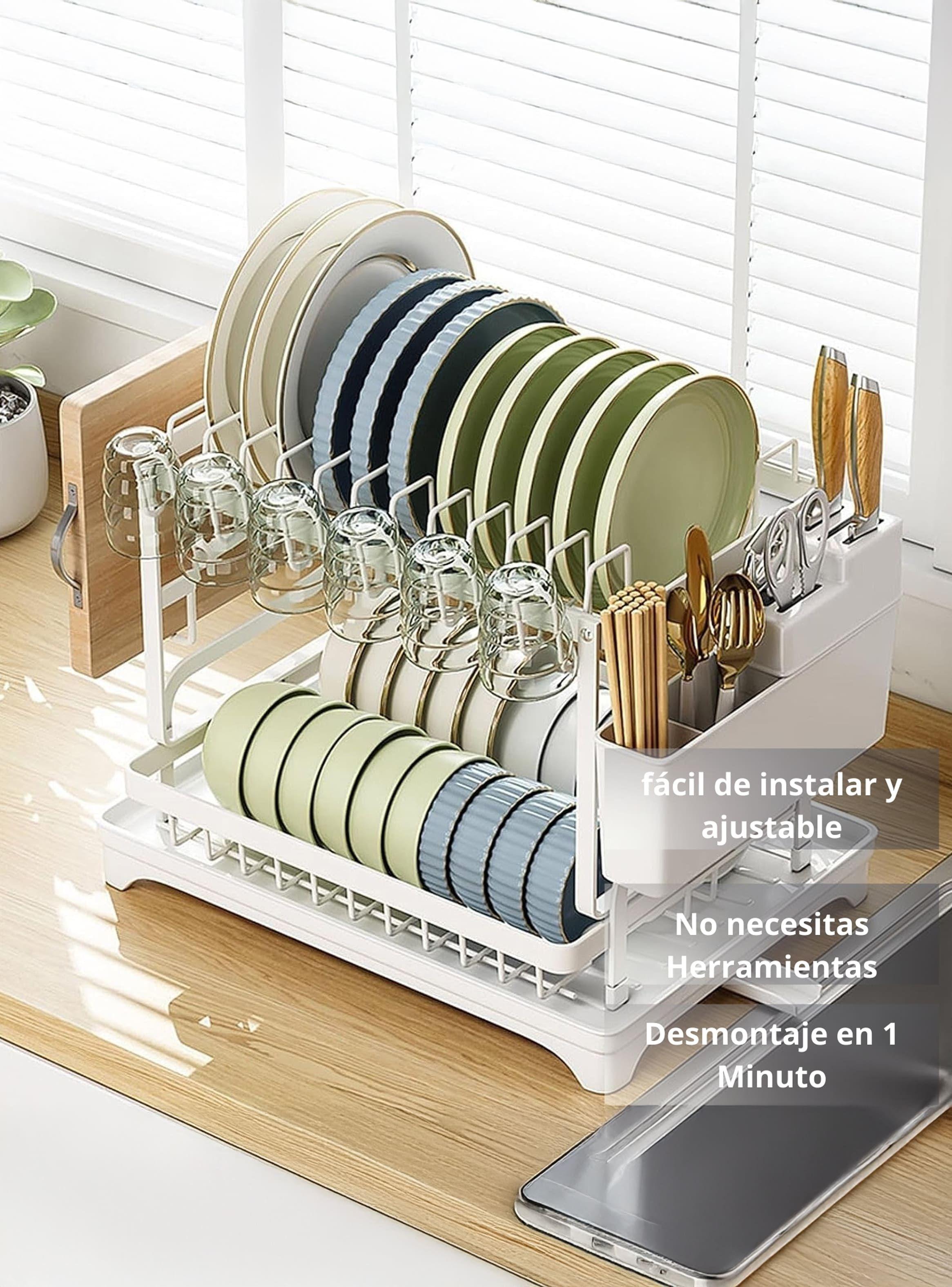 Escurridor Platos Secador Loza Inoxidable 2 Niveles-5