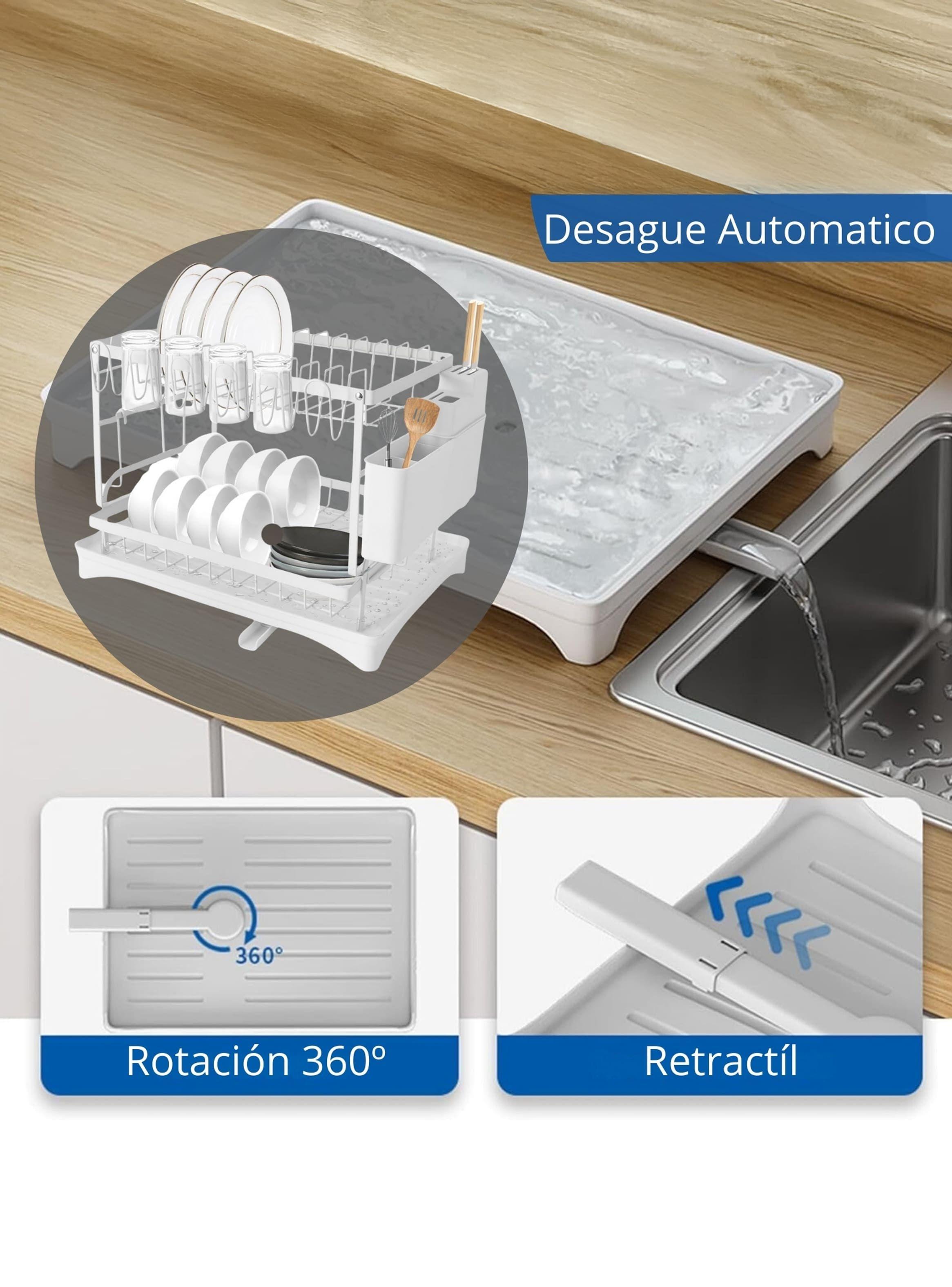 Escurridor Platos Secador Loza Inoxidable 2 Niveles-6