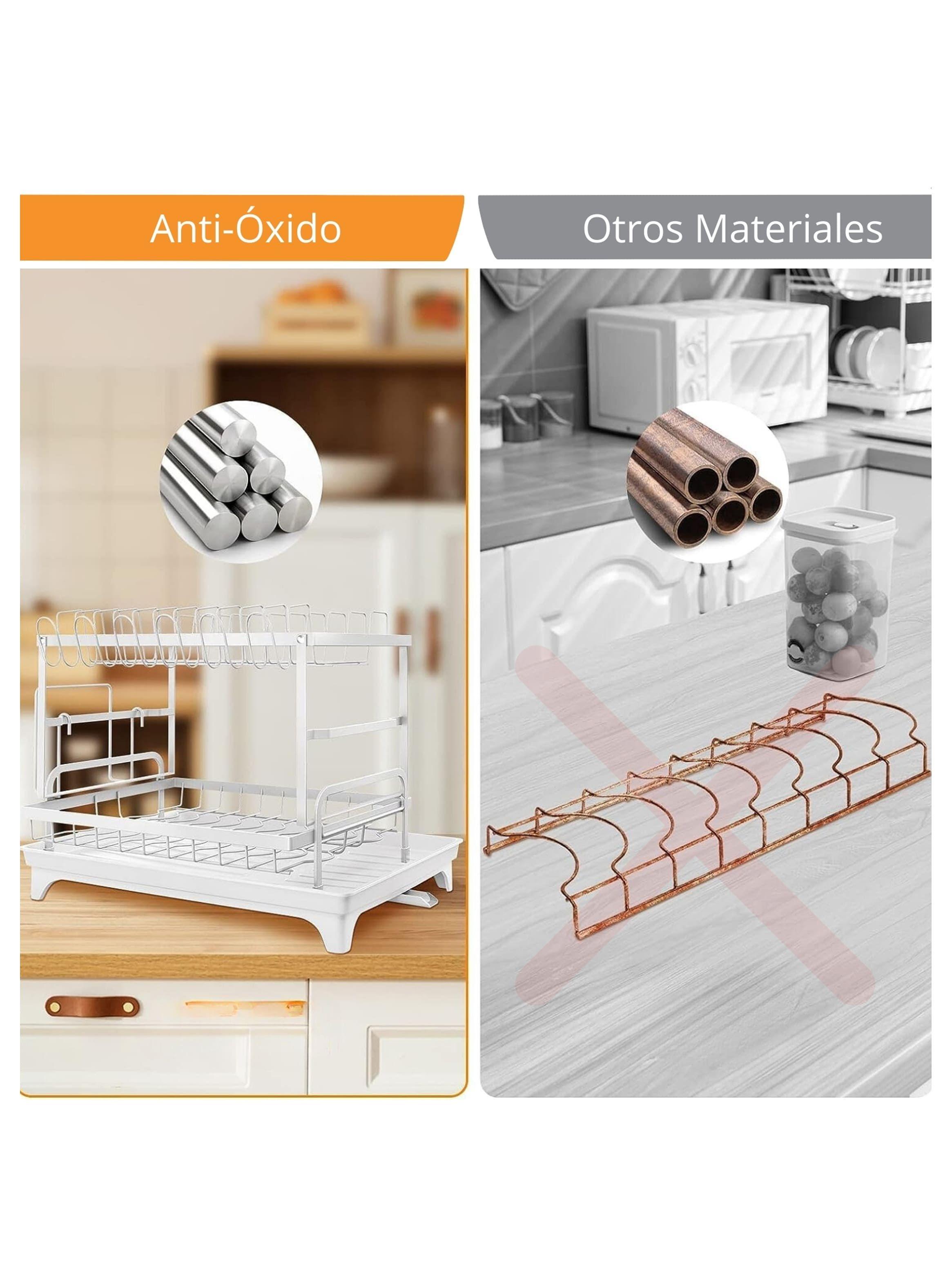 Escurridor Platos Secador Loza Inoxidable 2 Niveles-7