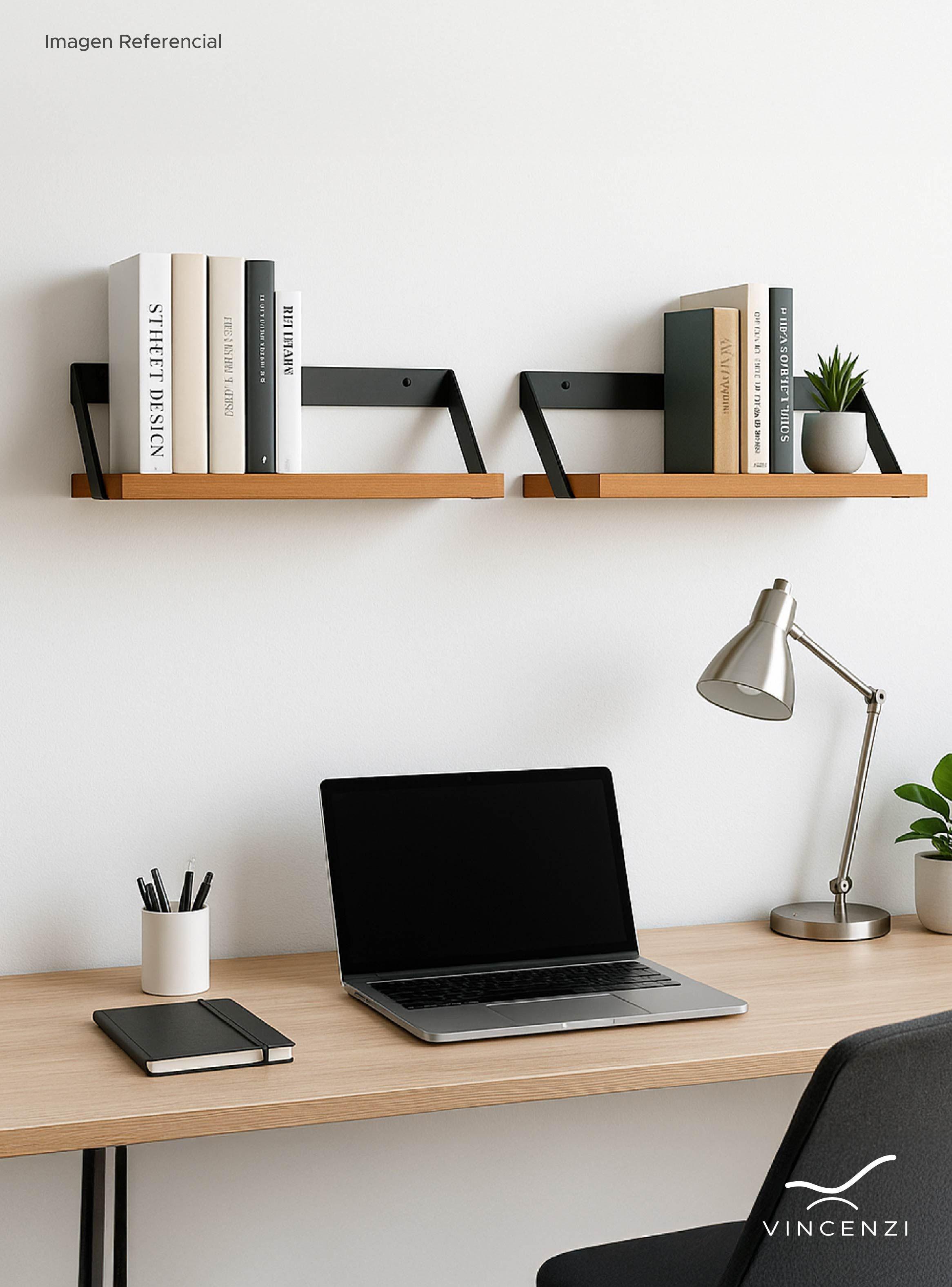 Pack 2 Repisas Madera y hierro 60x20cm de Pared - Vincenzi-6