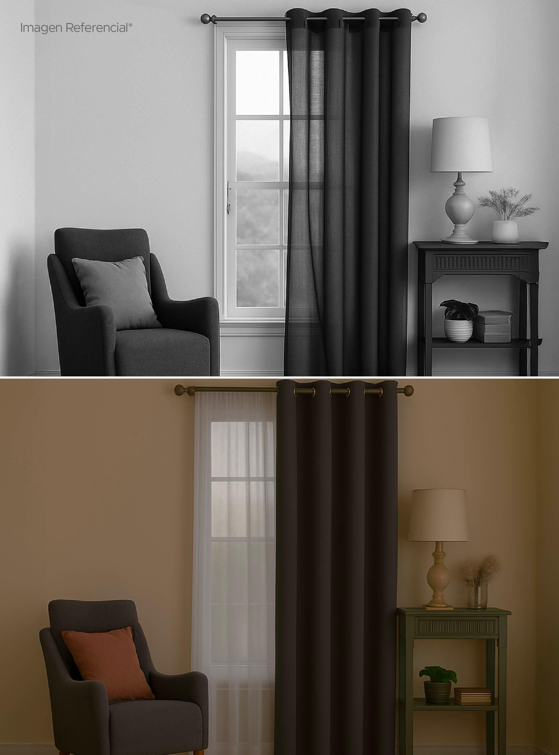 Cortina de Tela Blackout Gris Grafito + Velo Vincenzi 140x220-6