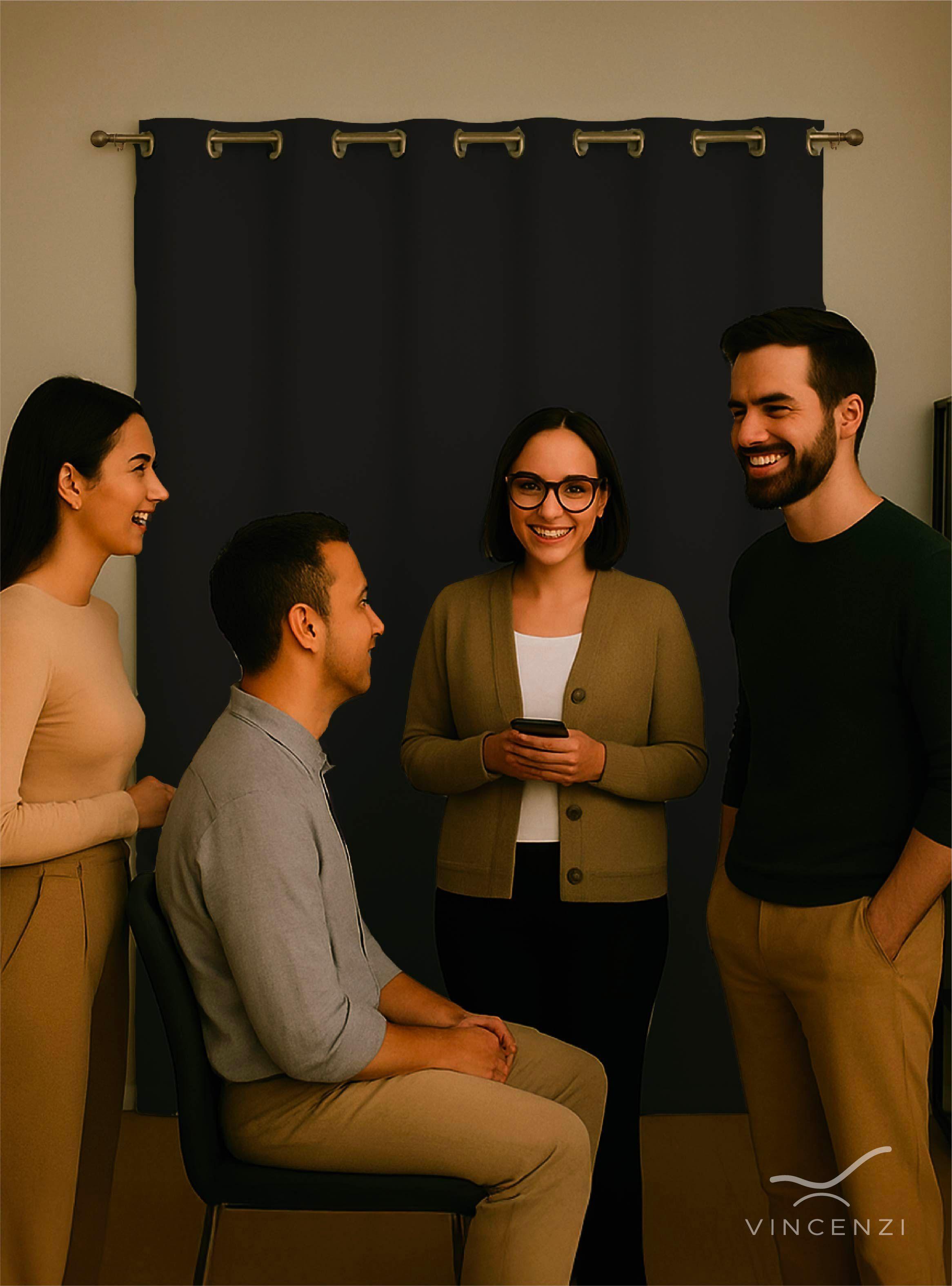 Cortina de Tela Blackout Gris Grafito + Velo Vincenzi 140x220-7