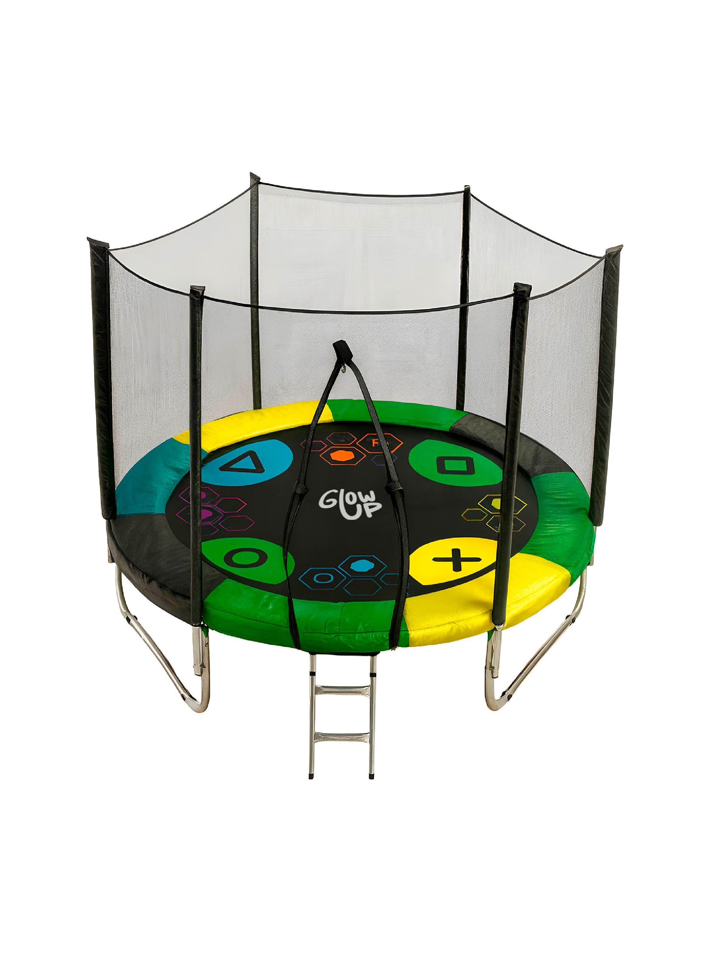 Cama Elástica 2,44 mts 8ft Glowup + Escalera Edición Gamer Exclusiva P-0