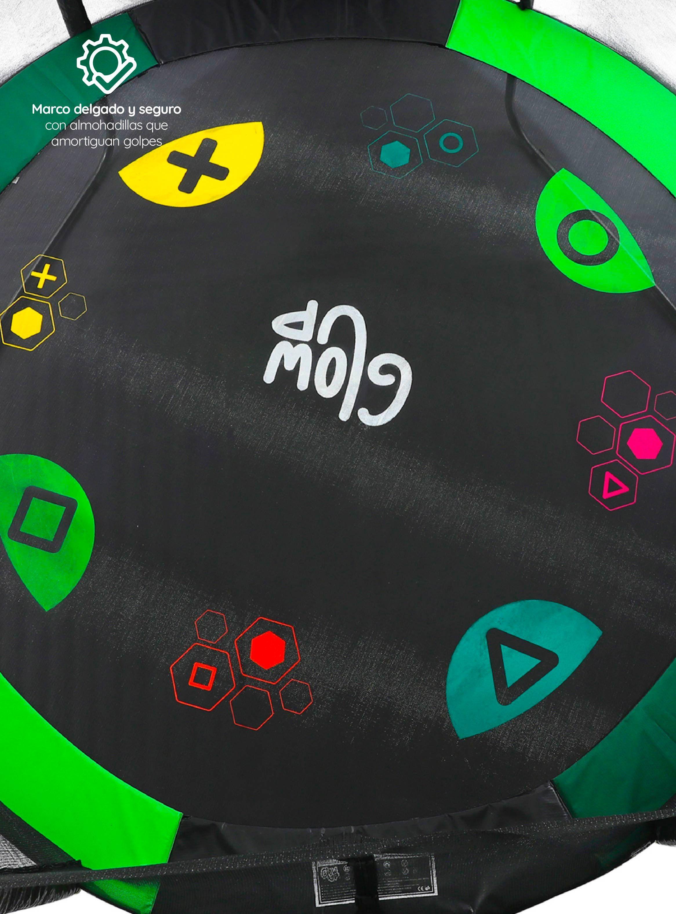 Cama Elástica 2,44 mts 8ft Glowup + Escalera Edición Gamer Exclusiva P-4