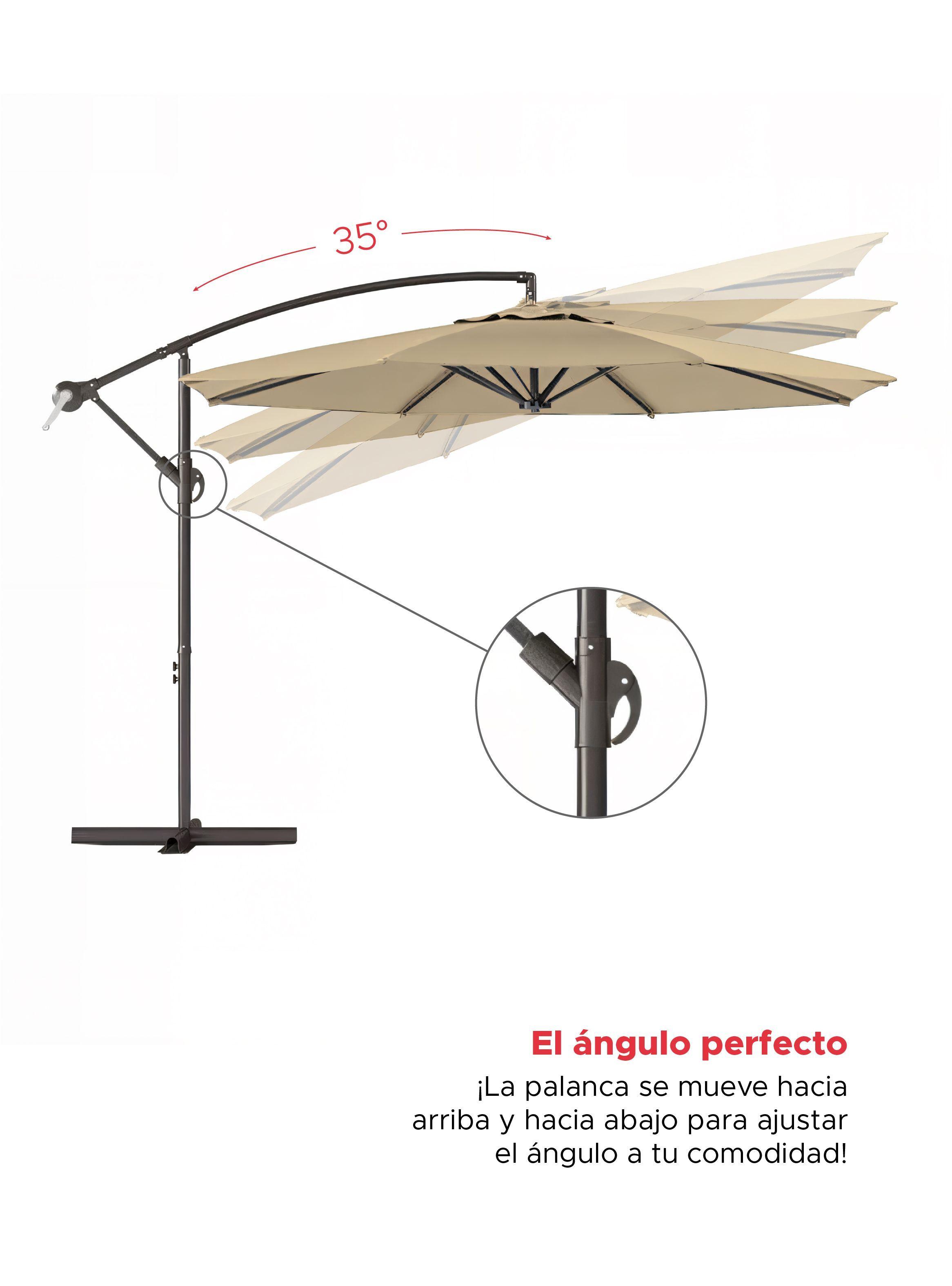Quitasol sombrilla lateral terraza 3x3 beige Vincenzi-2