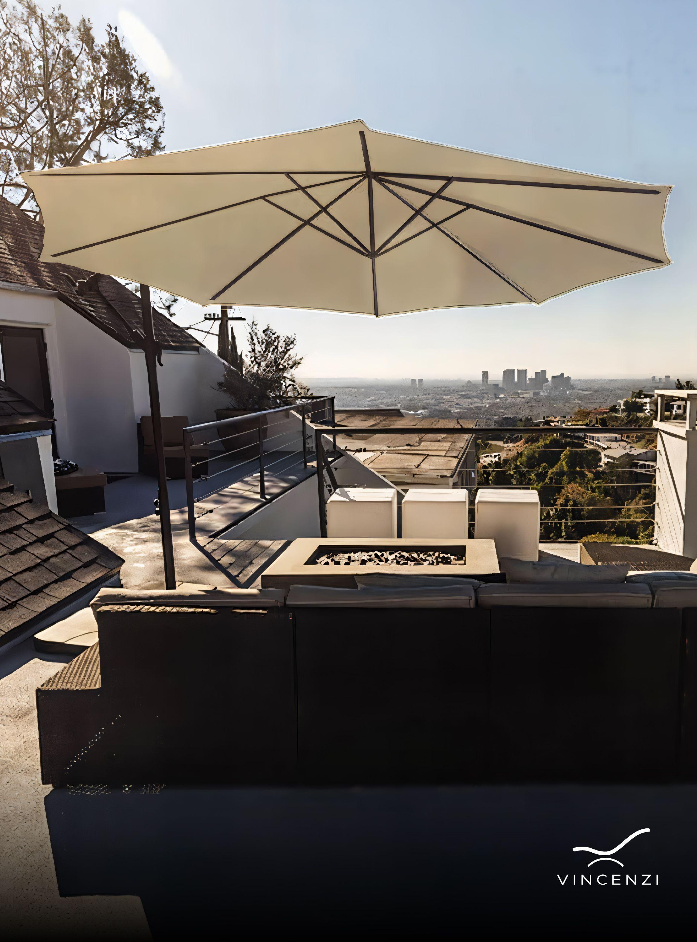 Quitasol sombrilla lateral terraza 3x3 beige Vincenzi-4