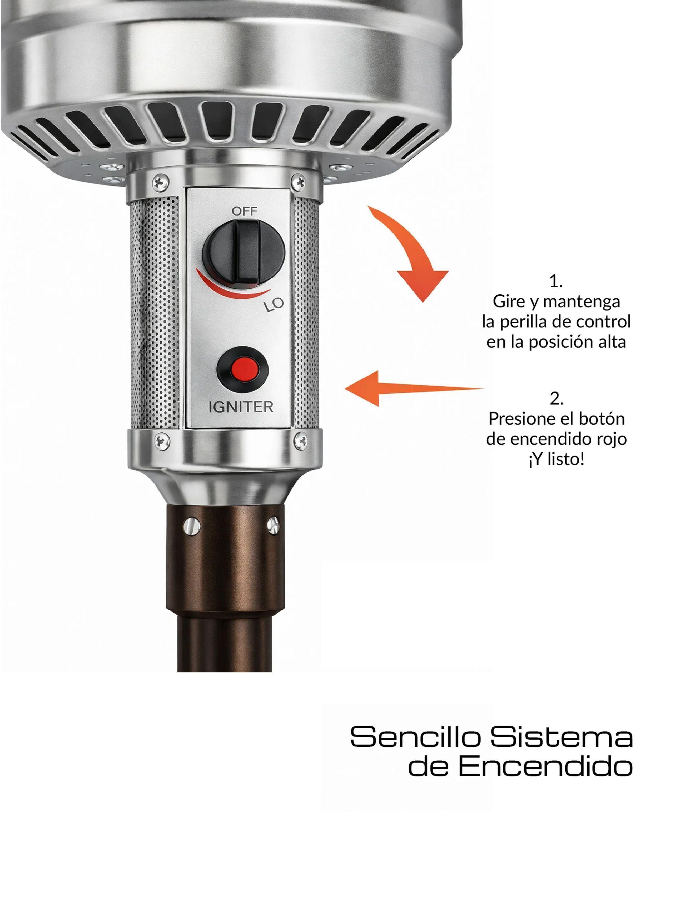 Estufa De Patio Exterior A Gas 50,000 Btu Antivuelco Bfresh Marrón Oscuro-2