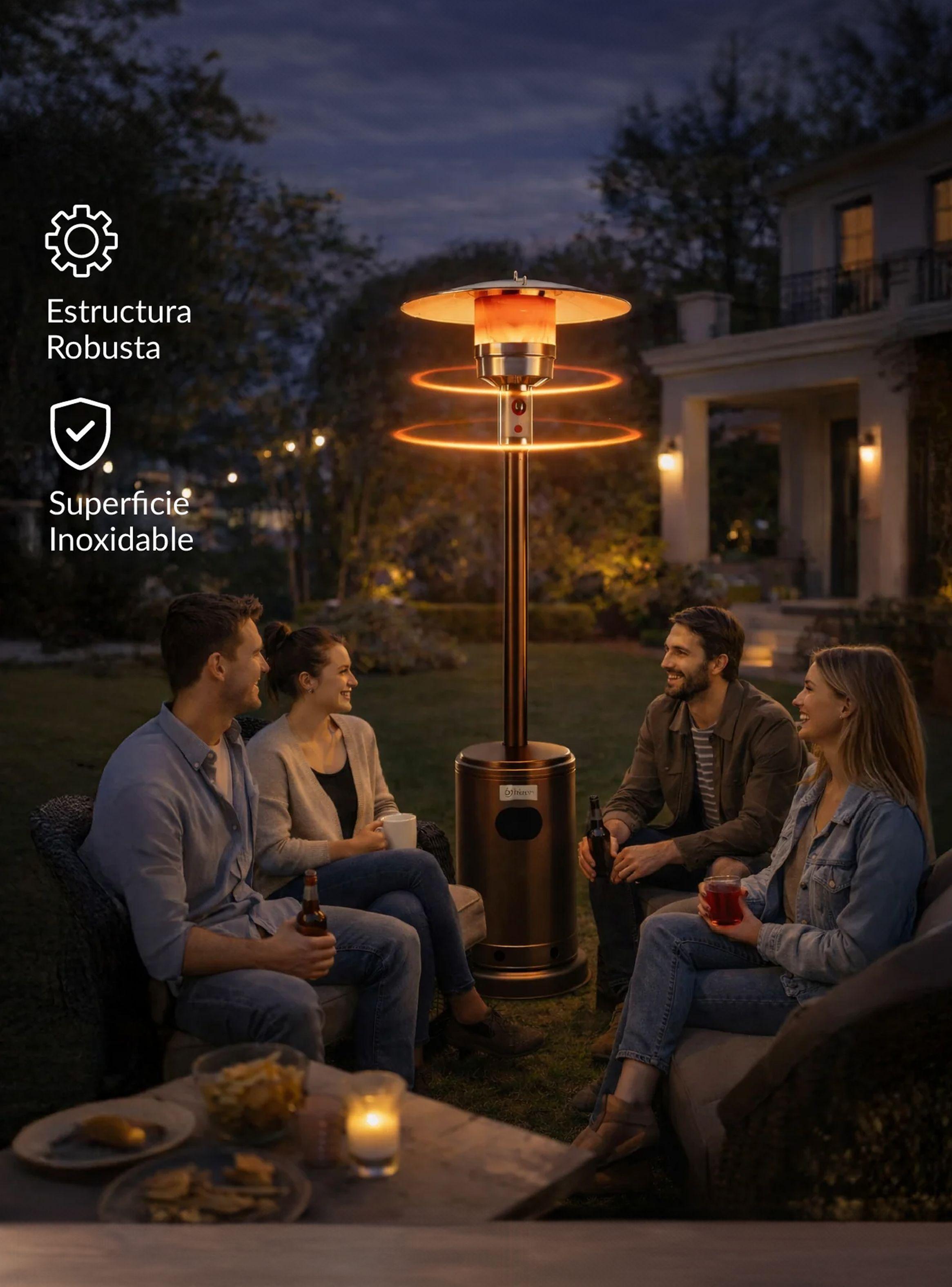 Estufa De Patio Exterior A Gas 50,000 Btu Antivuelco Bfresh Marrón Oscuro-5