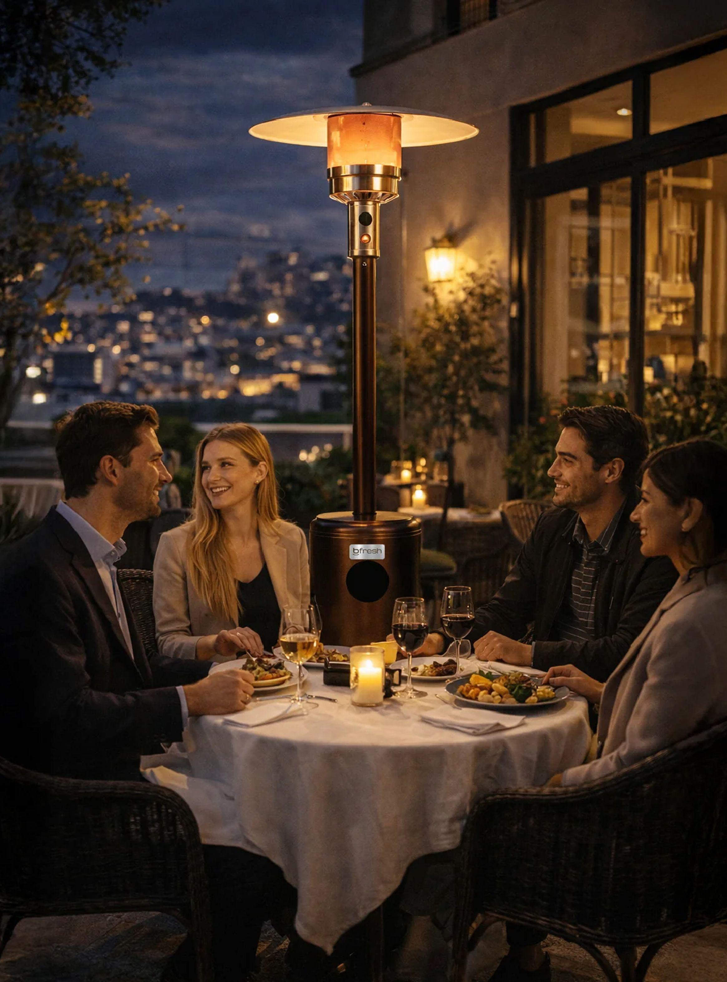 Estufa De Patio Exterior A Gas 50,000 Btu Antivuelco Bfresh Marrón Oscuro-6
