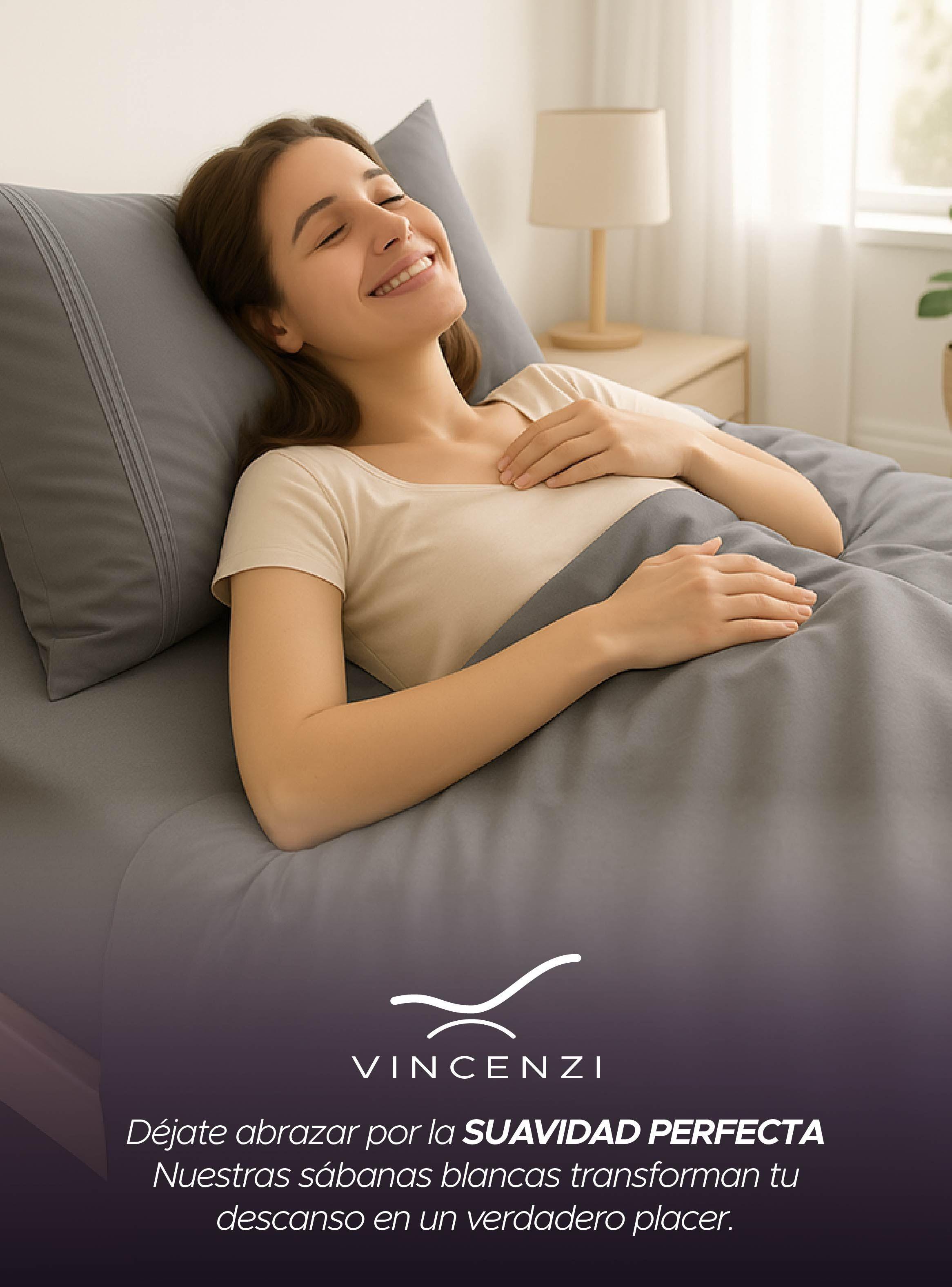 Juego De Sábanas Gris 1800 Hilos Ultra Suave 1,5 plazas Vincenzi-5