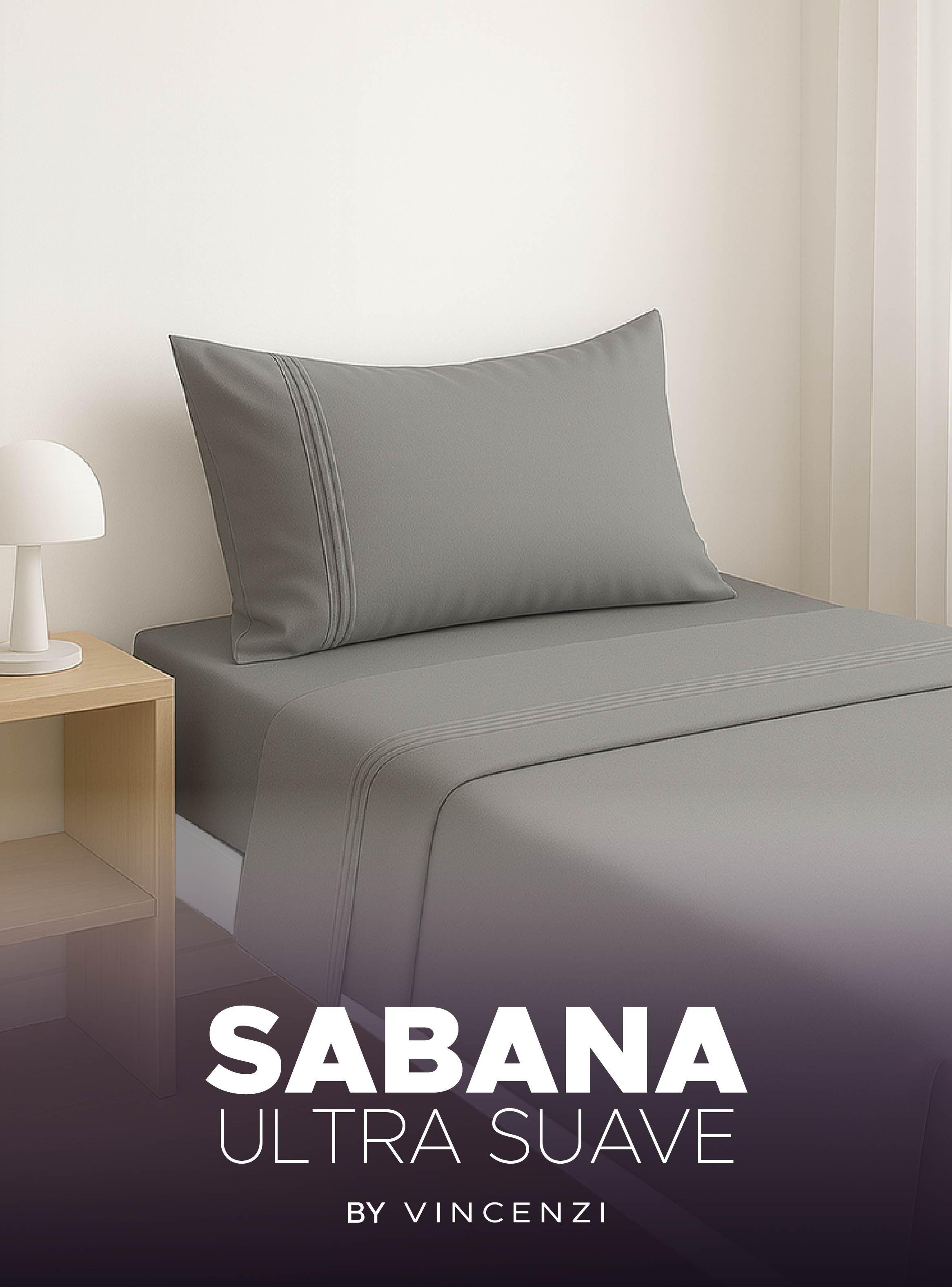 Juego De Sábanas Gris 1800 Hilos Ultra Suave 1,5 plazas Vincenzi-6