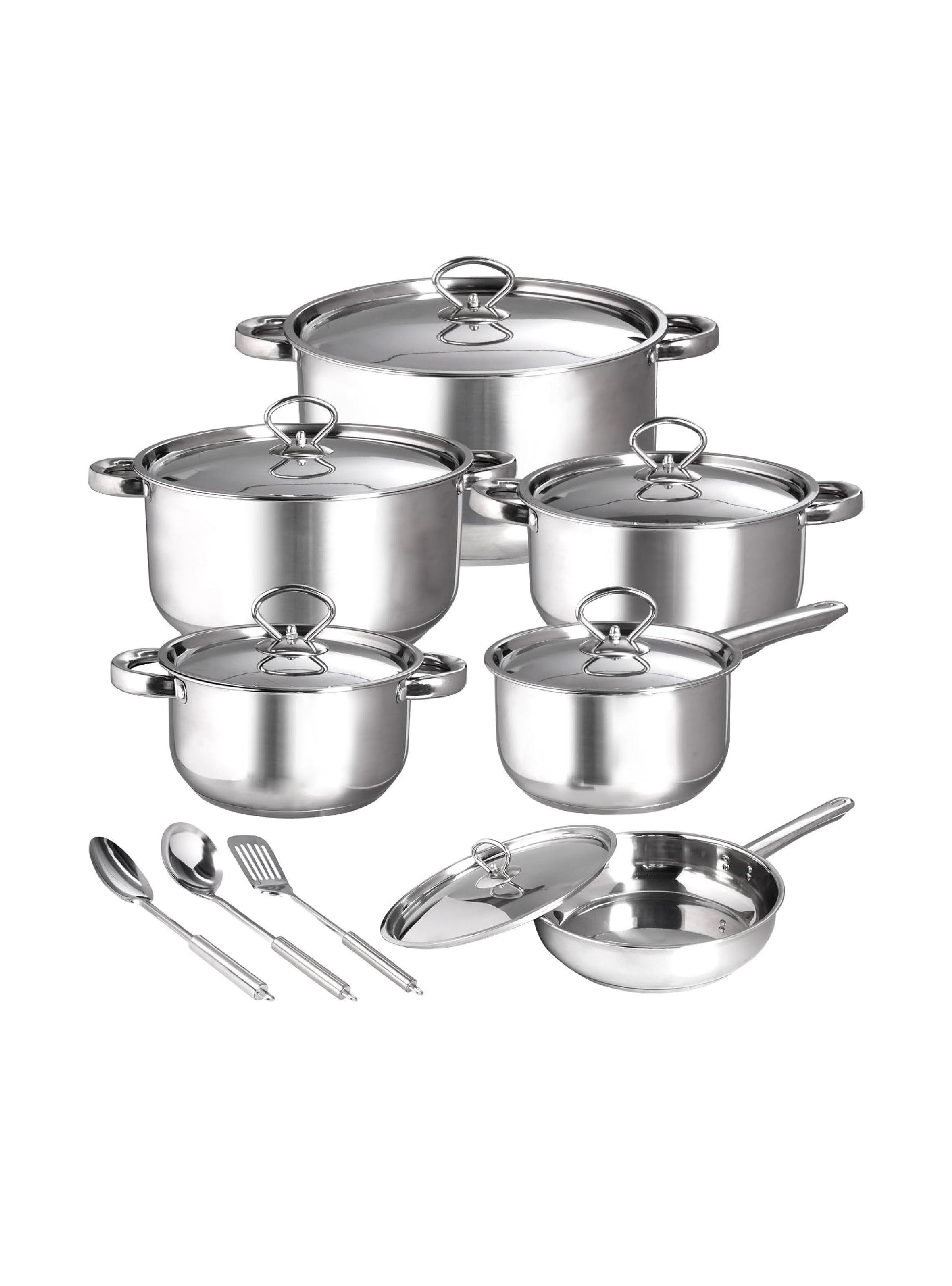 Juego de Ollas Cocina 15 Piezas Acero Inoxidable Antiadherente - Rebajas-0