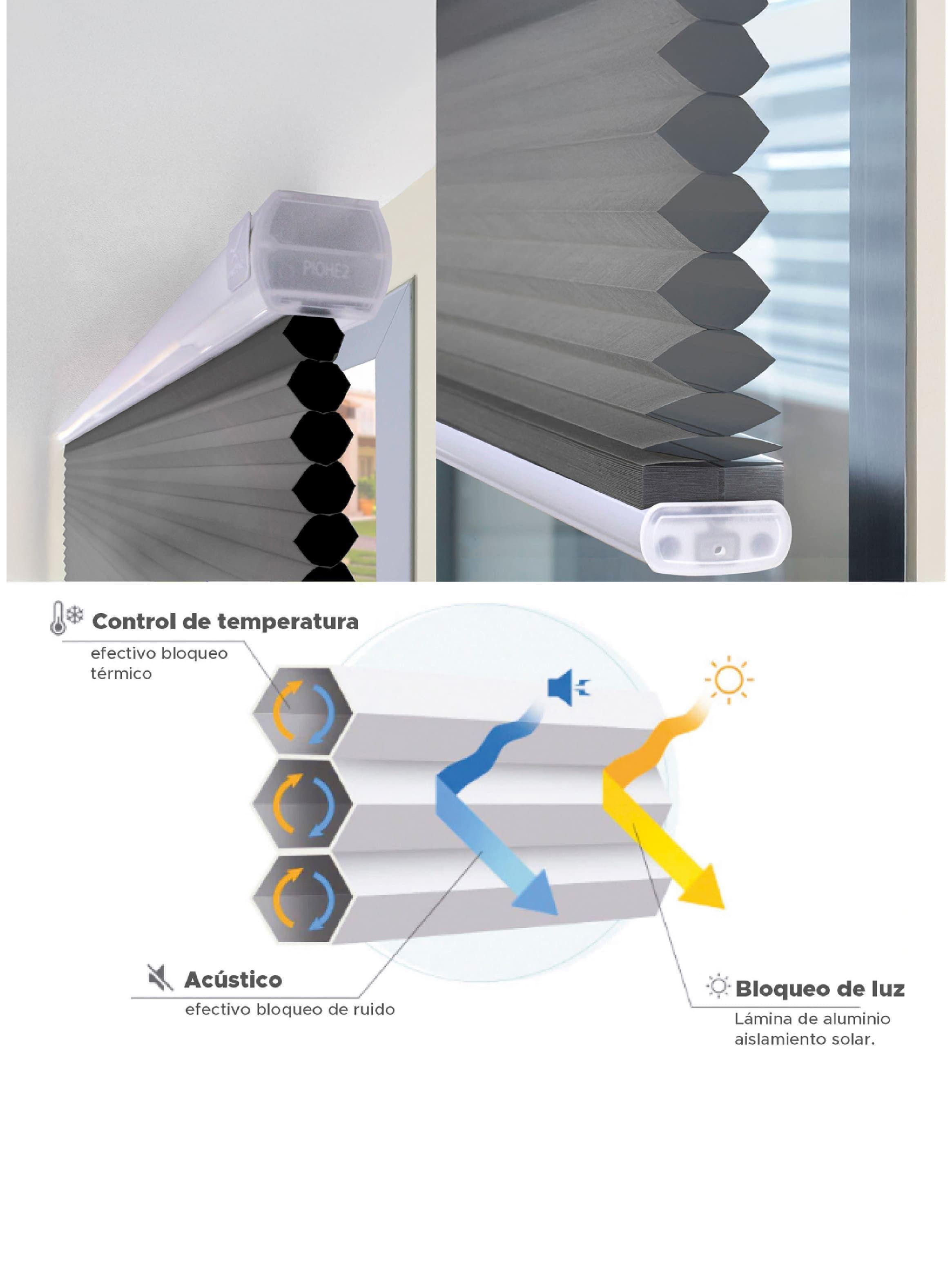 Cortina Honeycomb Termo-Acústicas Gris 180 X 240 Cm-4