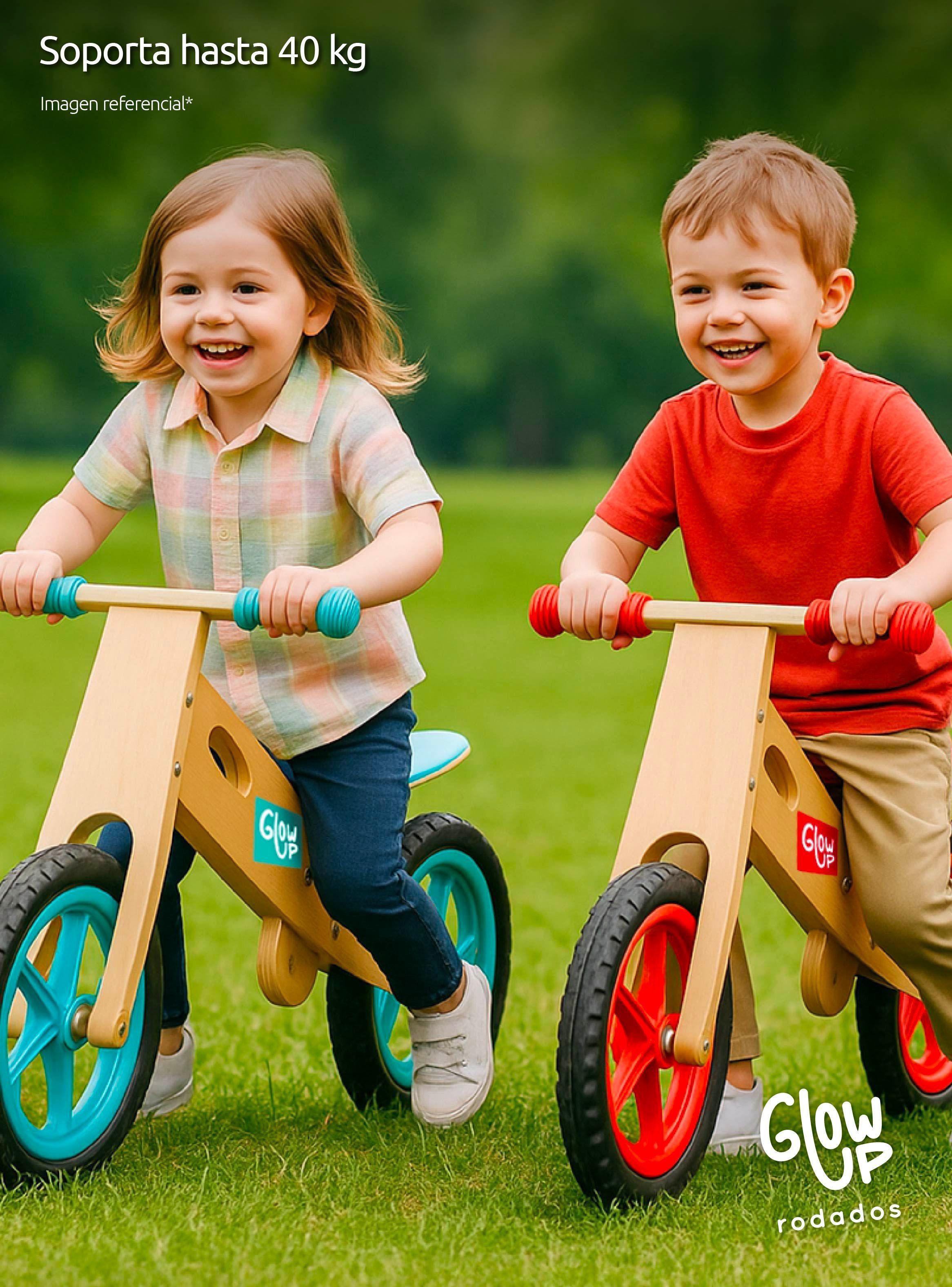 Bicicleta De Aprendizaje De Madera Roja para niños de 2 a 6 Años-5