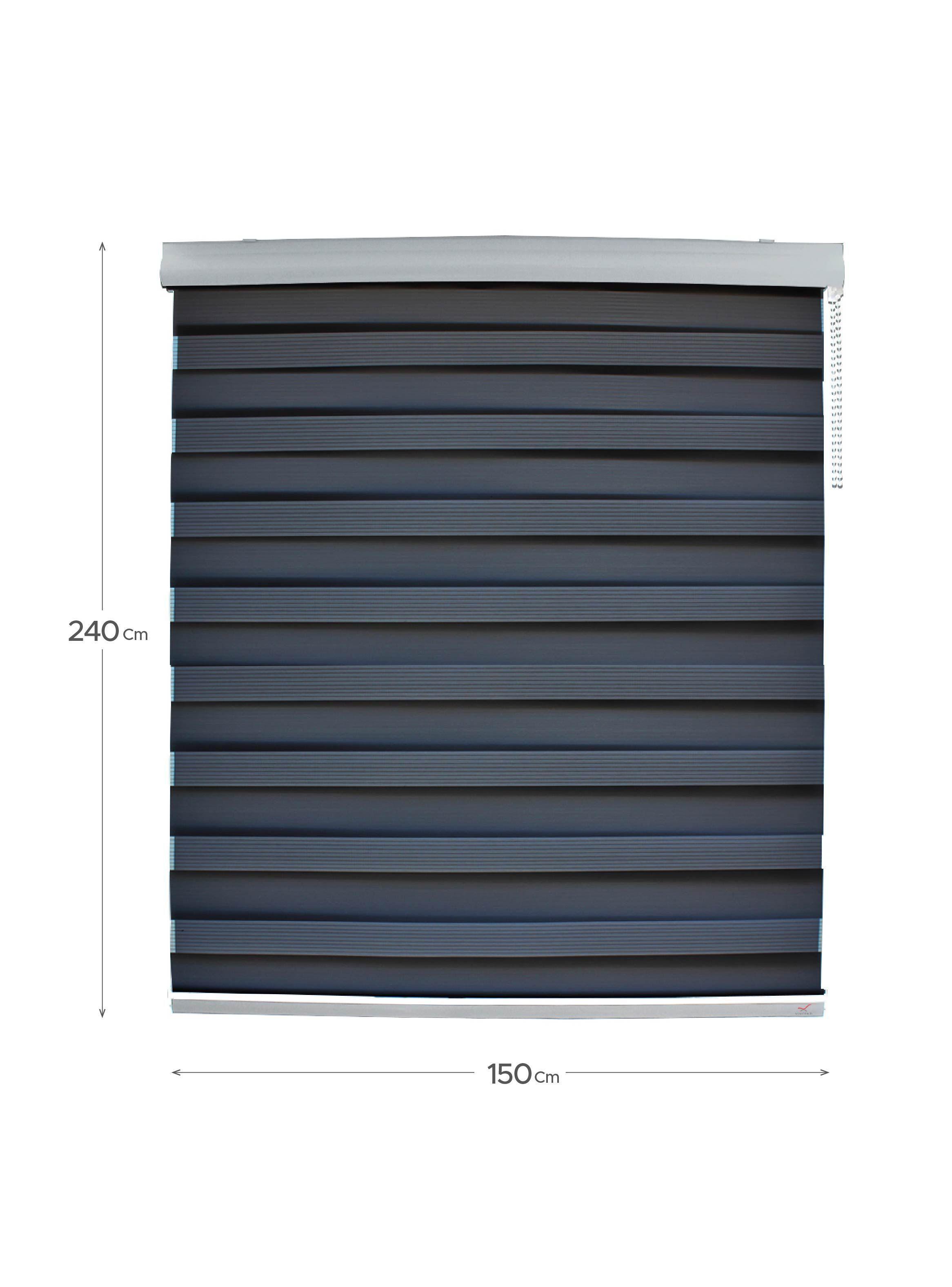 Cortina Roller Duo Lino Gris Pepper 150x240cm-1