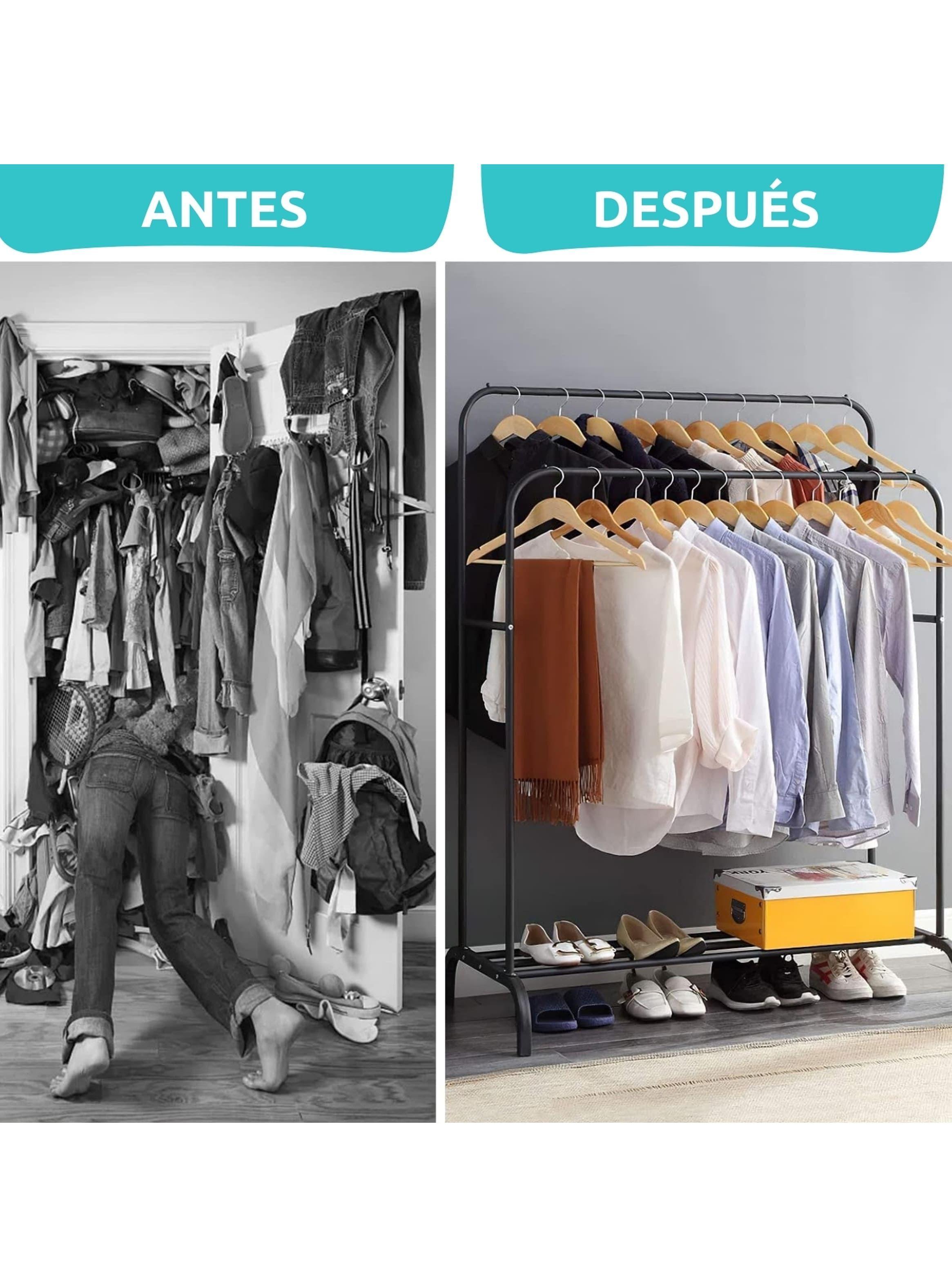 Perchero De Ropa Organizador Zapatos Tendedero Doble-2