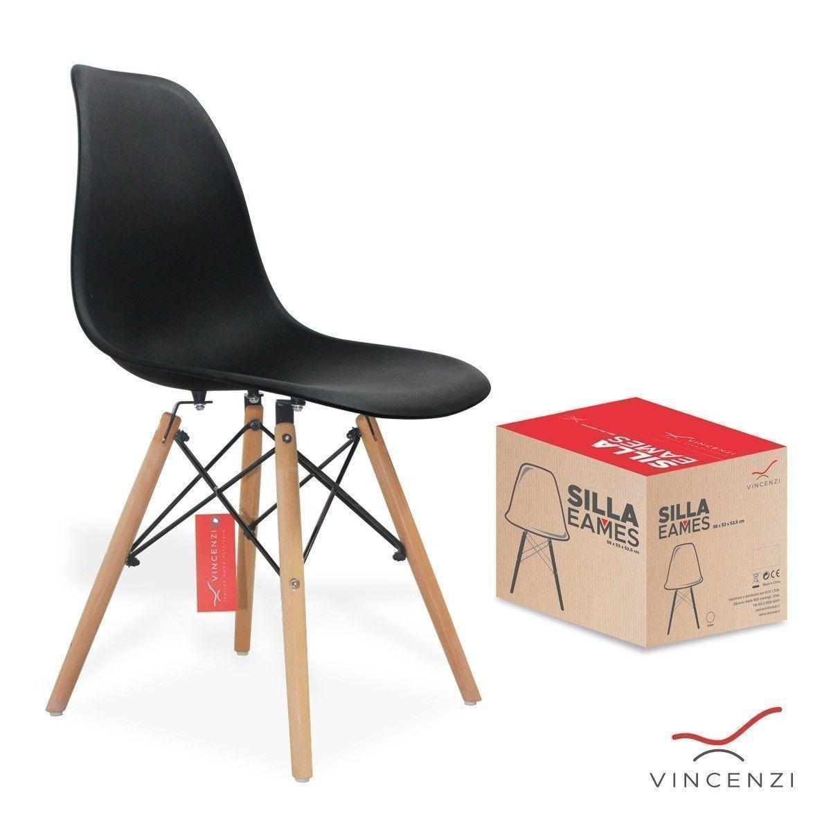 Set 4 Sillas Eames Berlín Negro-4