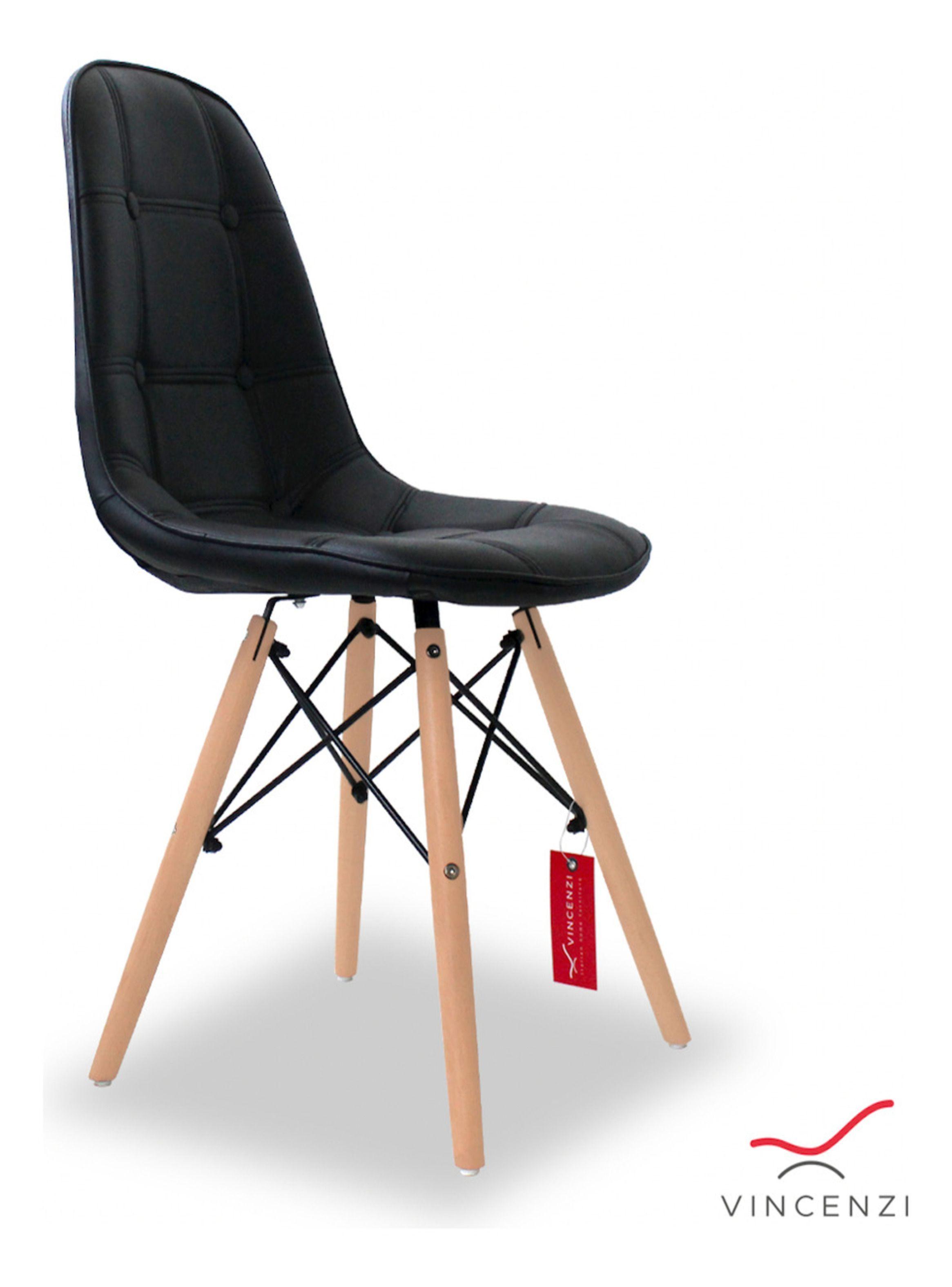 Pack 4 Sillas Comedor Eames York Negras Vincenzi-2