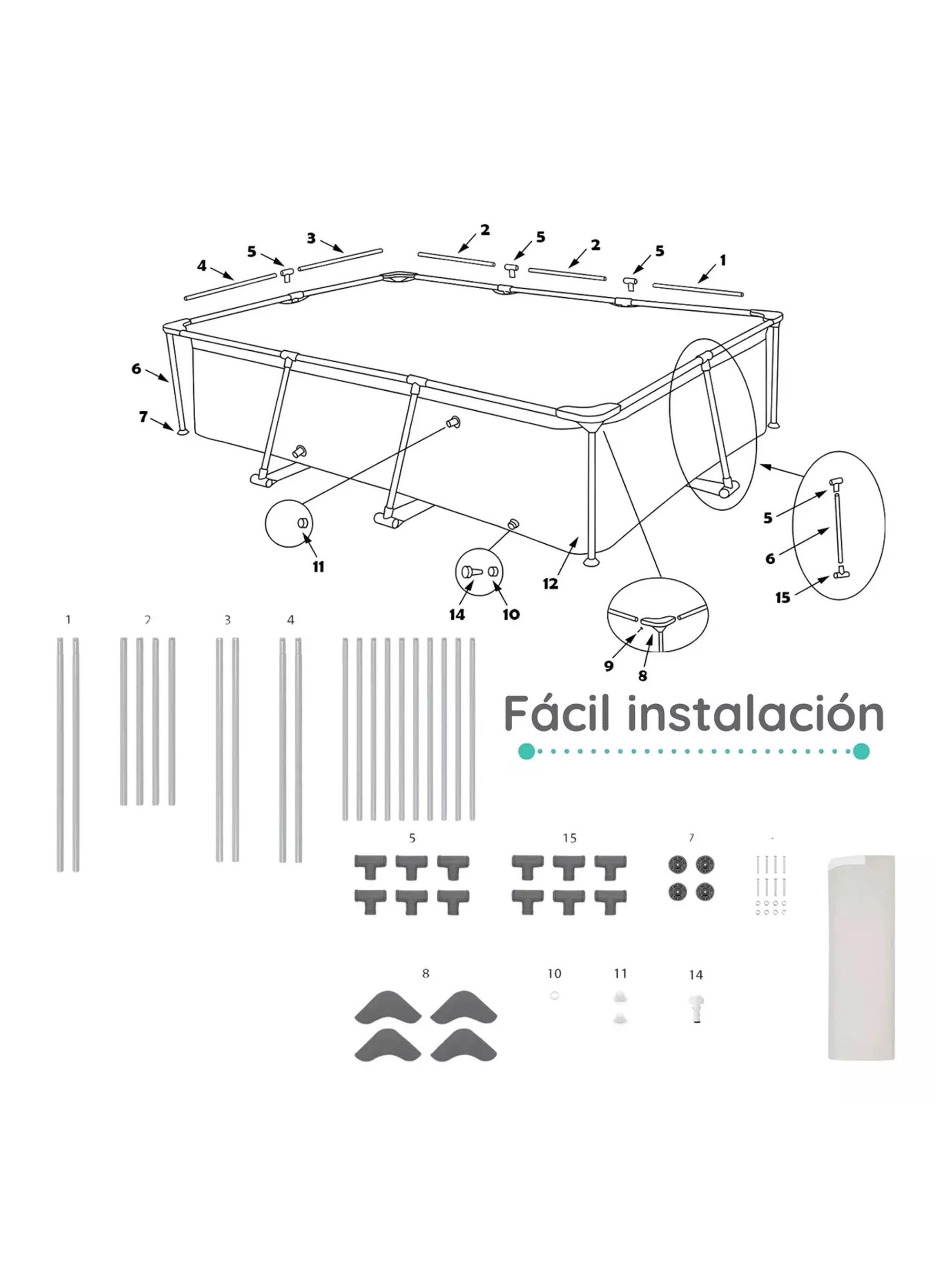 Piscina Estructural 2612 Litros Glowup 260X160X65 CM-4
