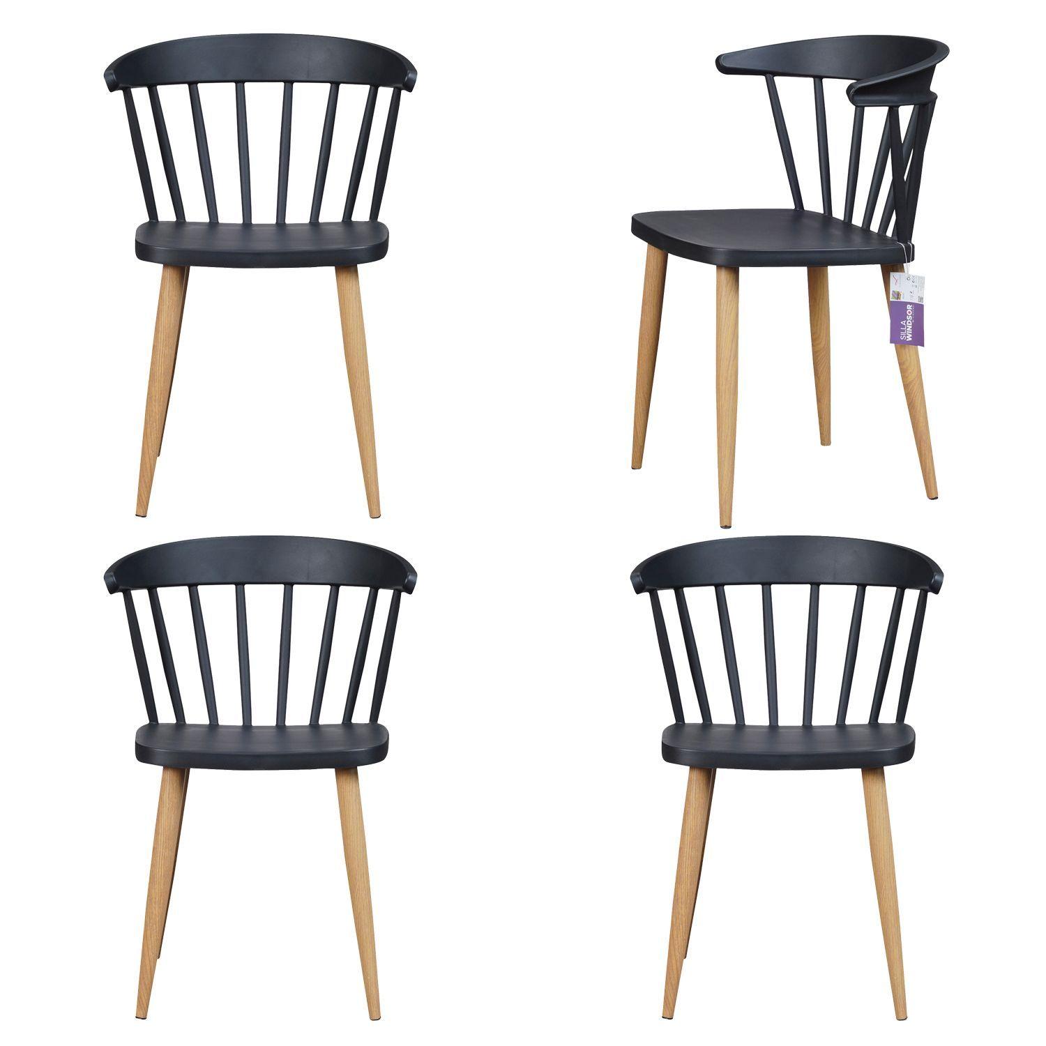 Pack 4 Sillas Windsor Madrid Negra-0