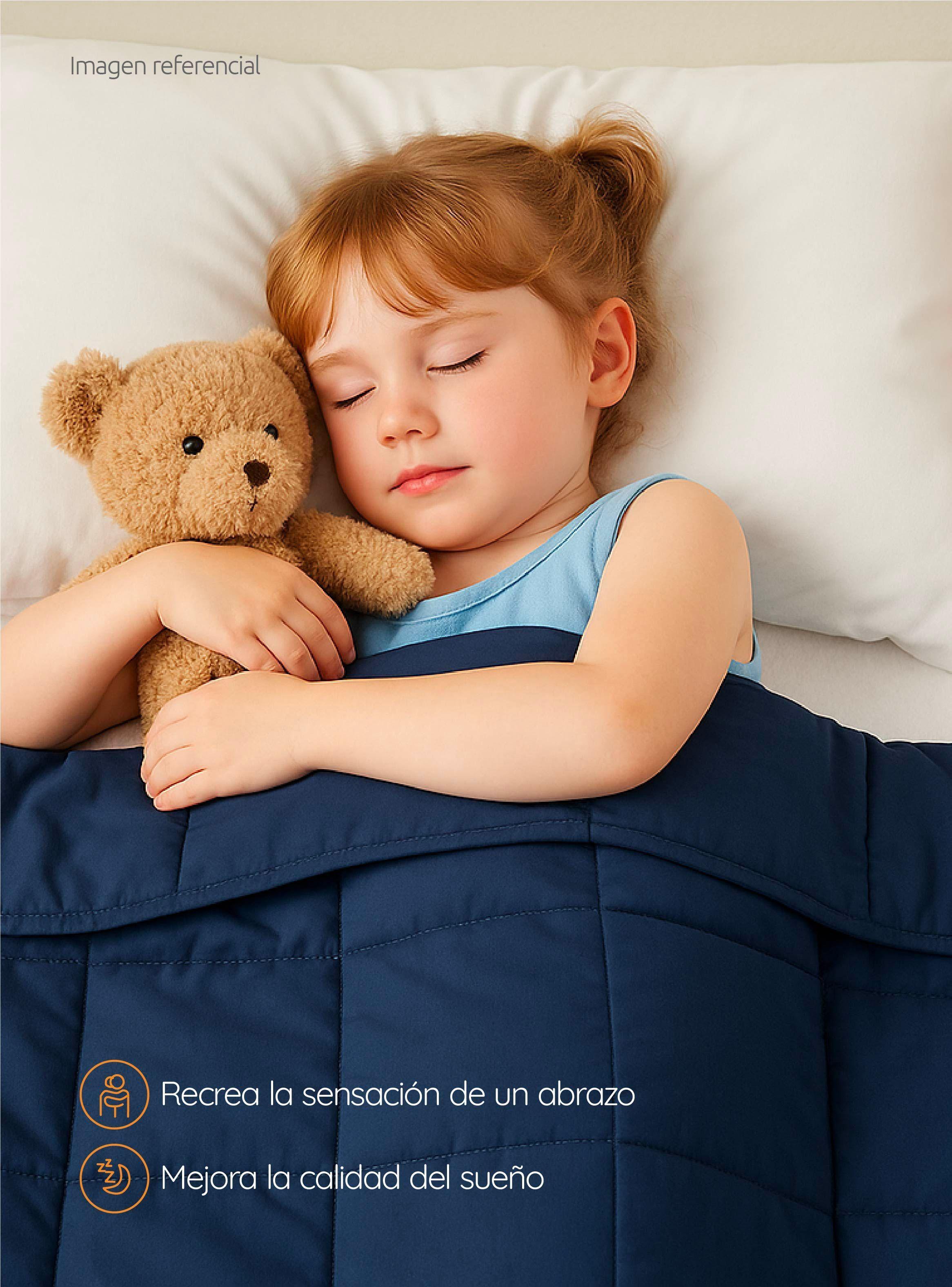 Manta de gravedad niños Azul oscuro 1,4K 122x92 cm Manta de Peso GlowUp-5