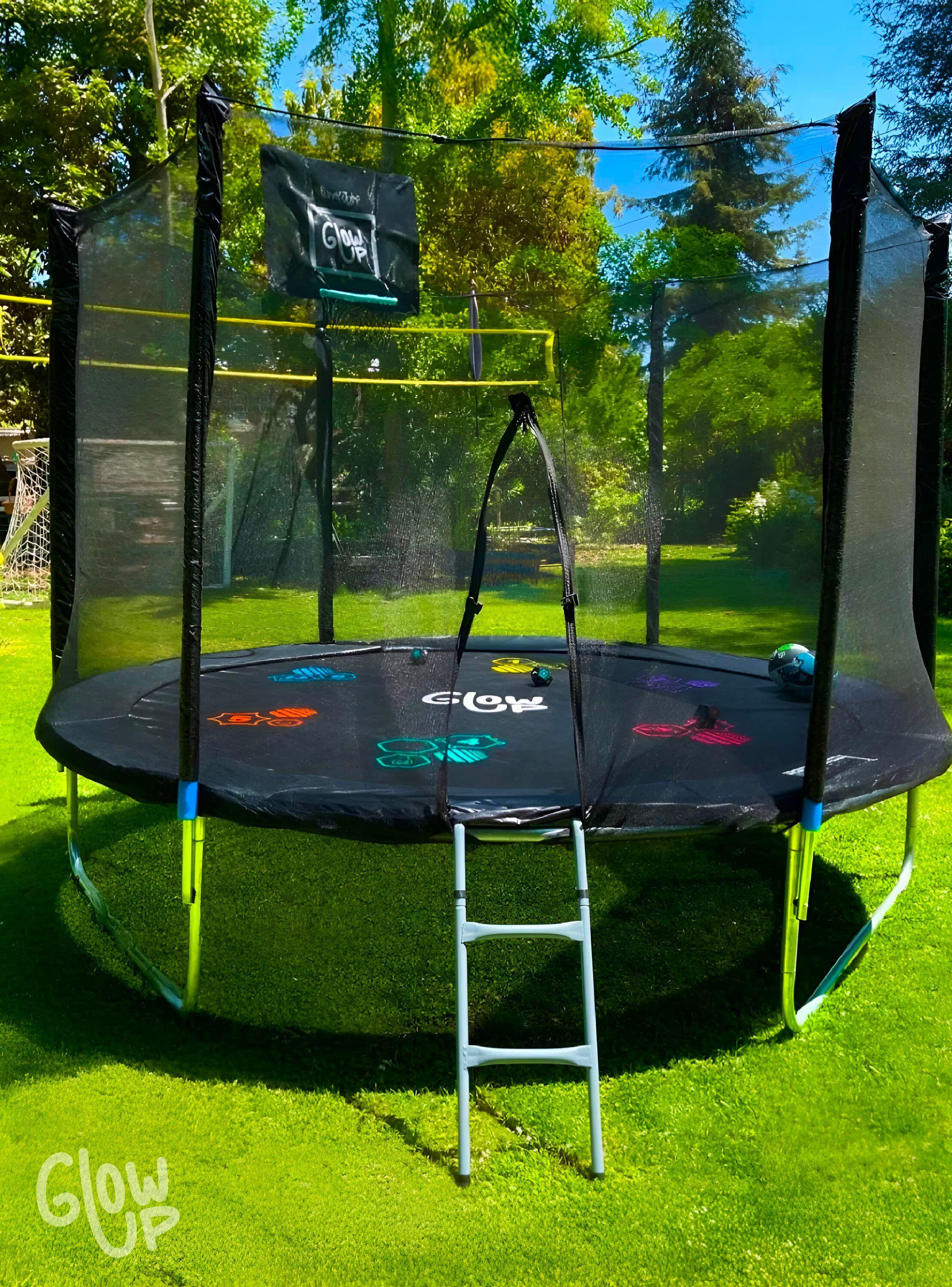 Cama Elástica 10ft 3,05 mts GlowUp Edición Especial con Juegos Malla y escalera-6