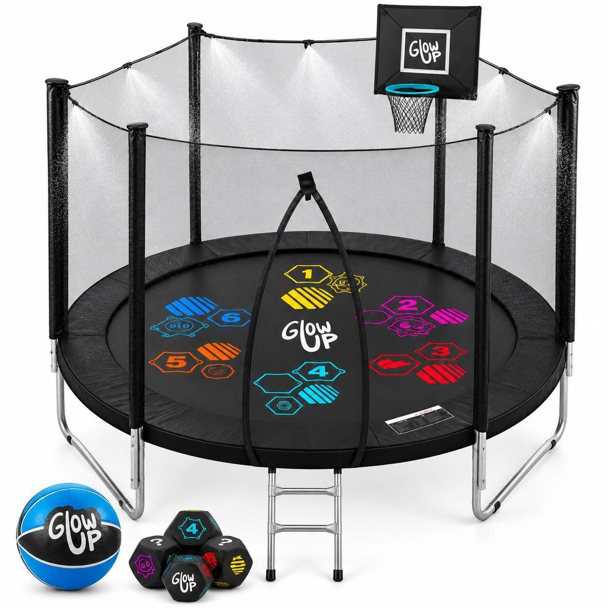 Cama Elástica 10ft 3,05 mts GlowUp Edición Especial con Juegos Malla y escalera-2