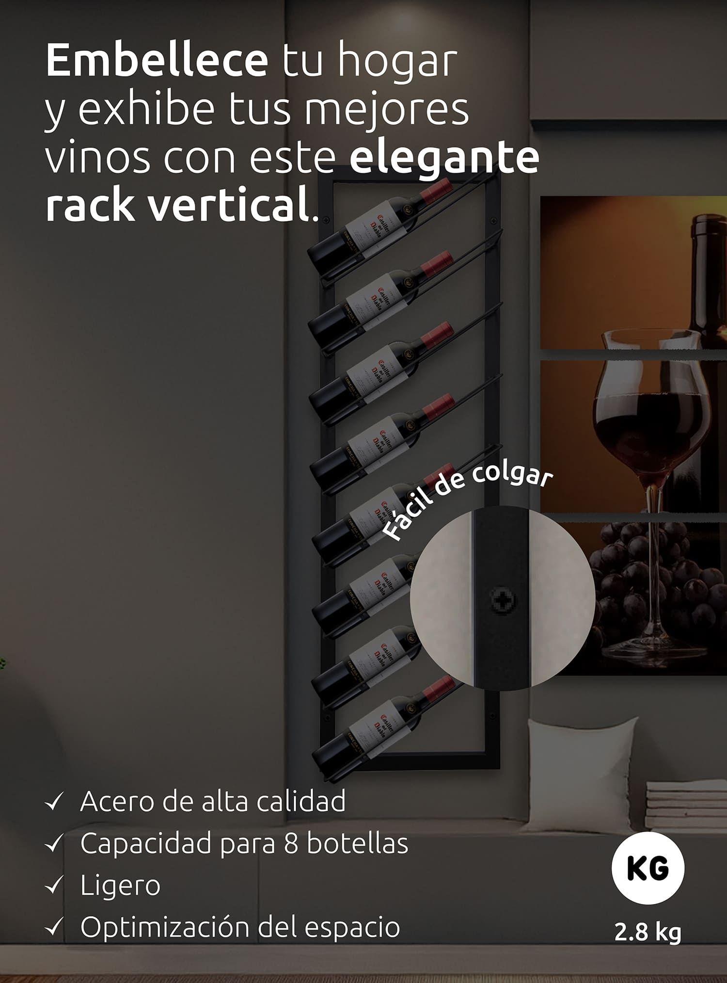 Soporte Lateral Grande Botellas Vinos De Hierro Resistente-3