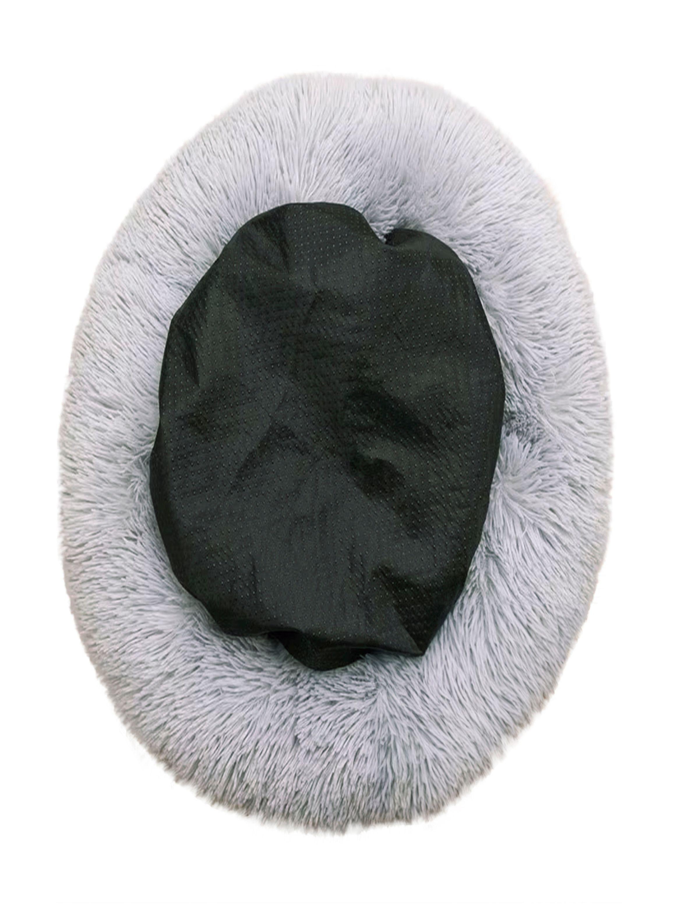 Cama para mascotas perros y gatos 76x76x17 cm gris claro-2