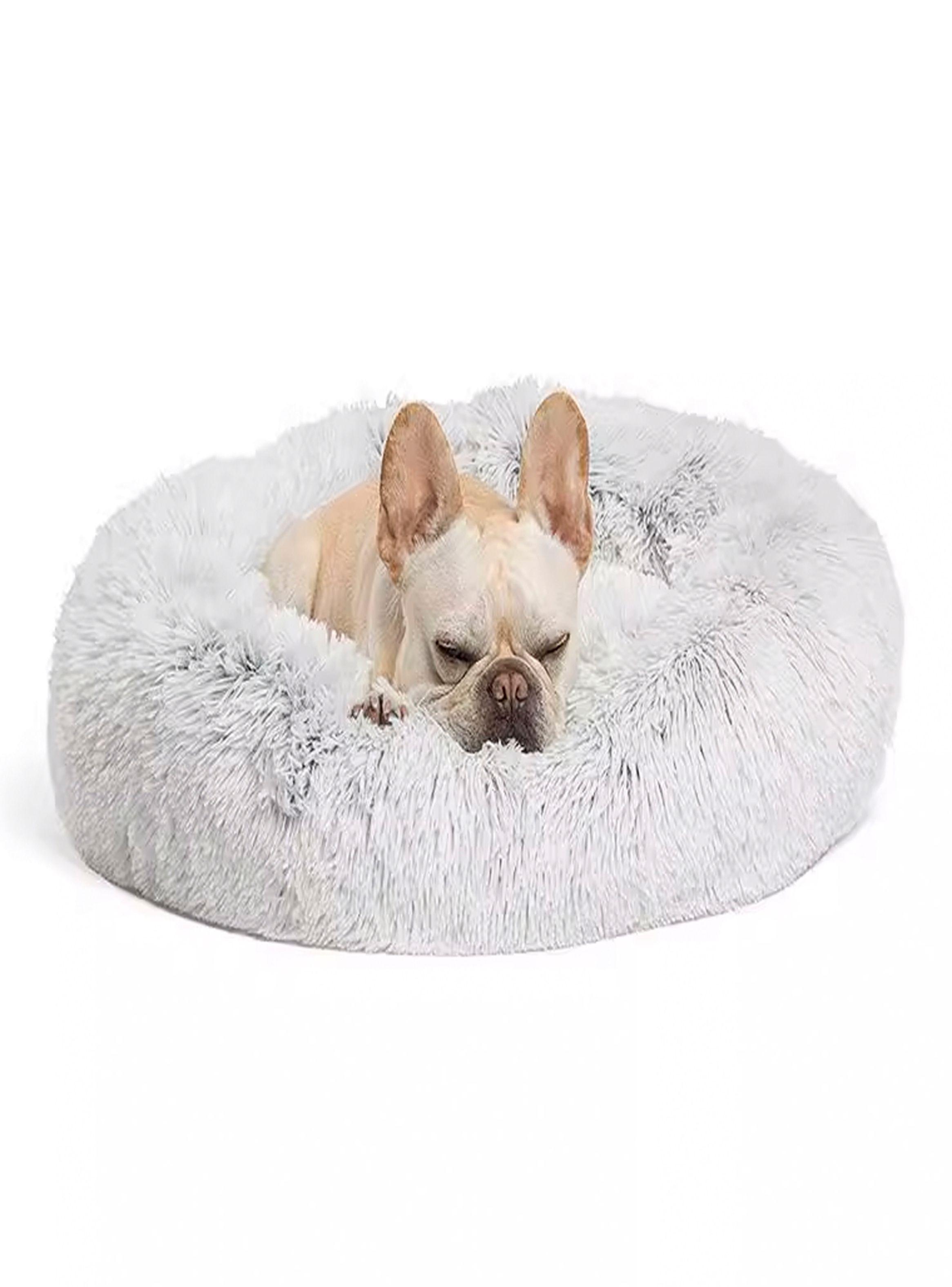Cama para mascotas perros y gatos 76x76x17 cm gris claro-3