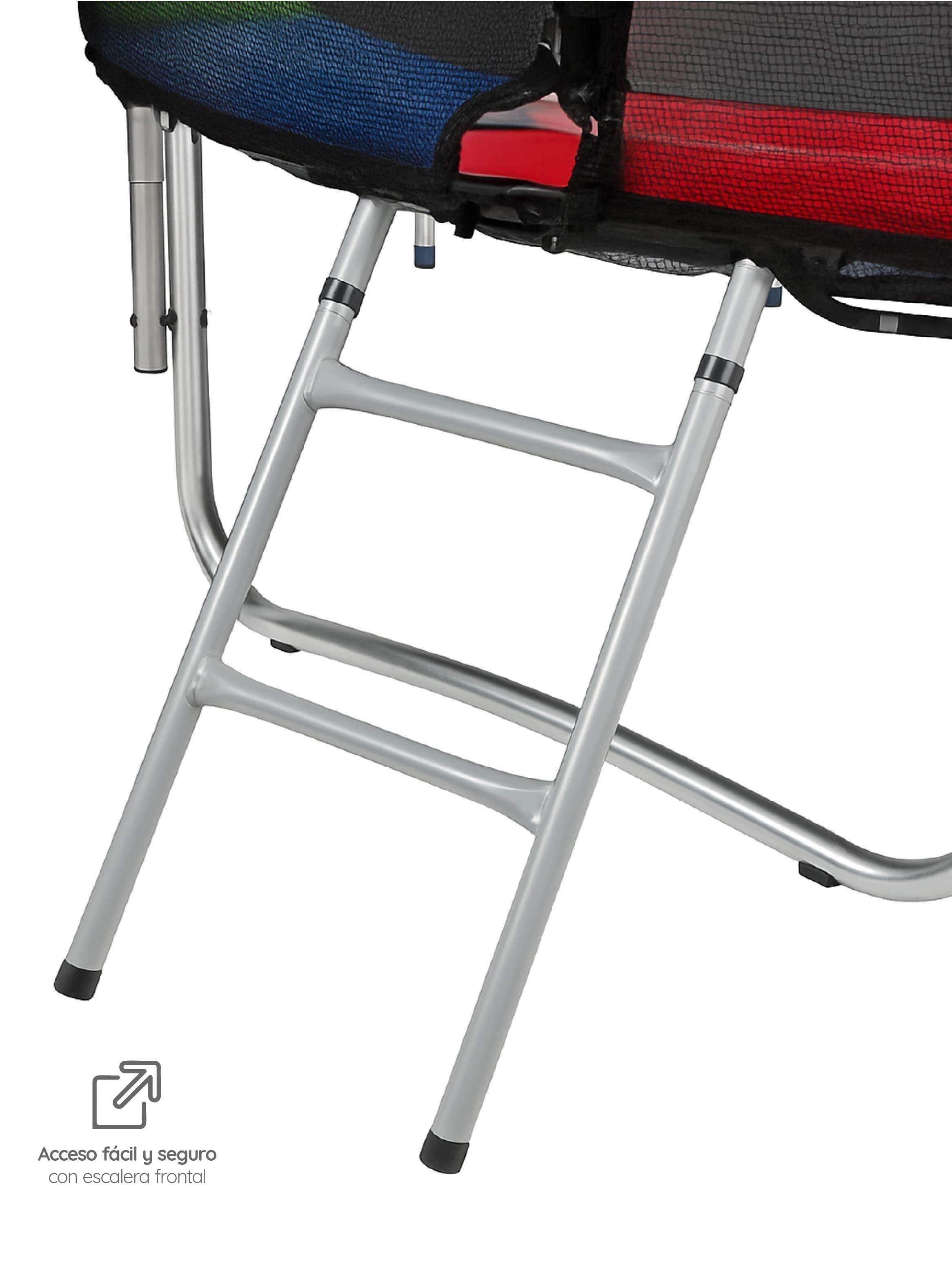 Cama Elástica 6ft 183mt soporta 160kg Malla Glowup Escalera-2