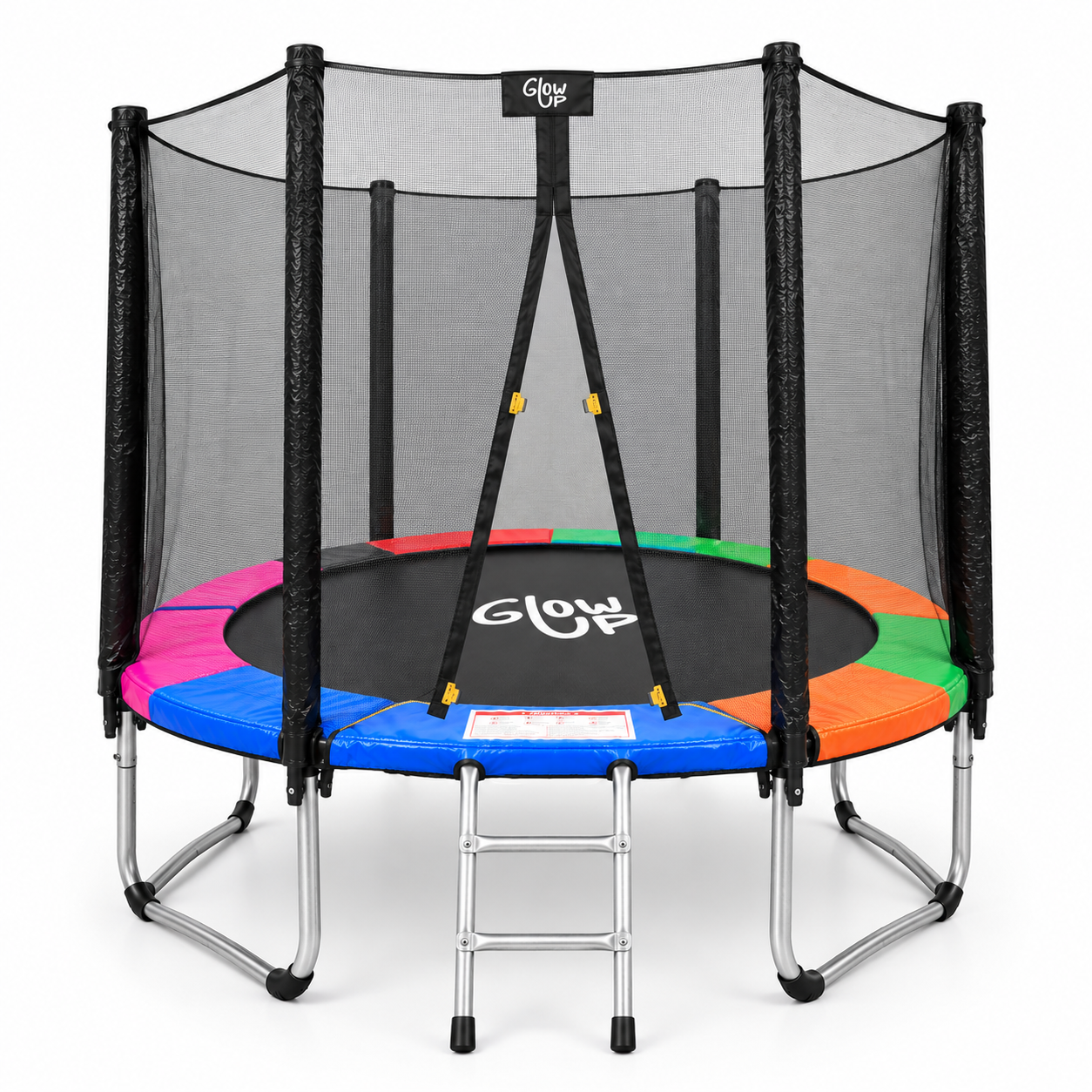 Cama Elástica 6ft 183mt soporta 160kg Malla Glowup Escalera-0