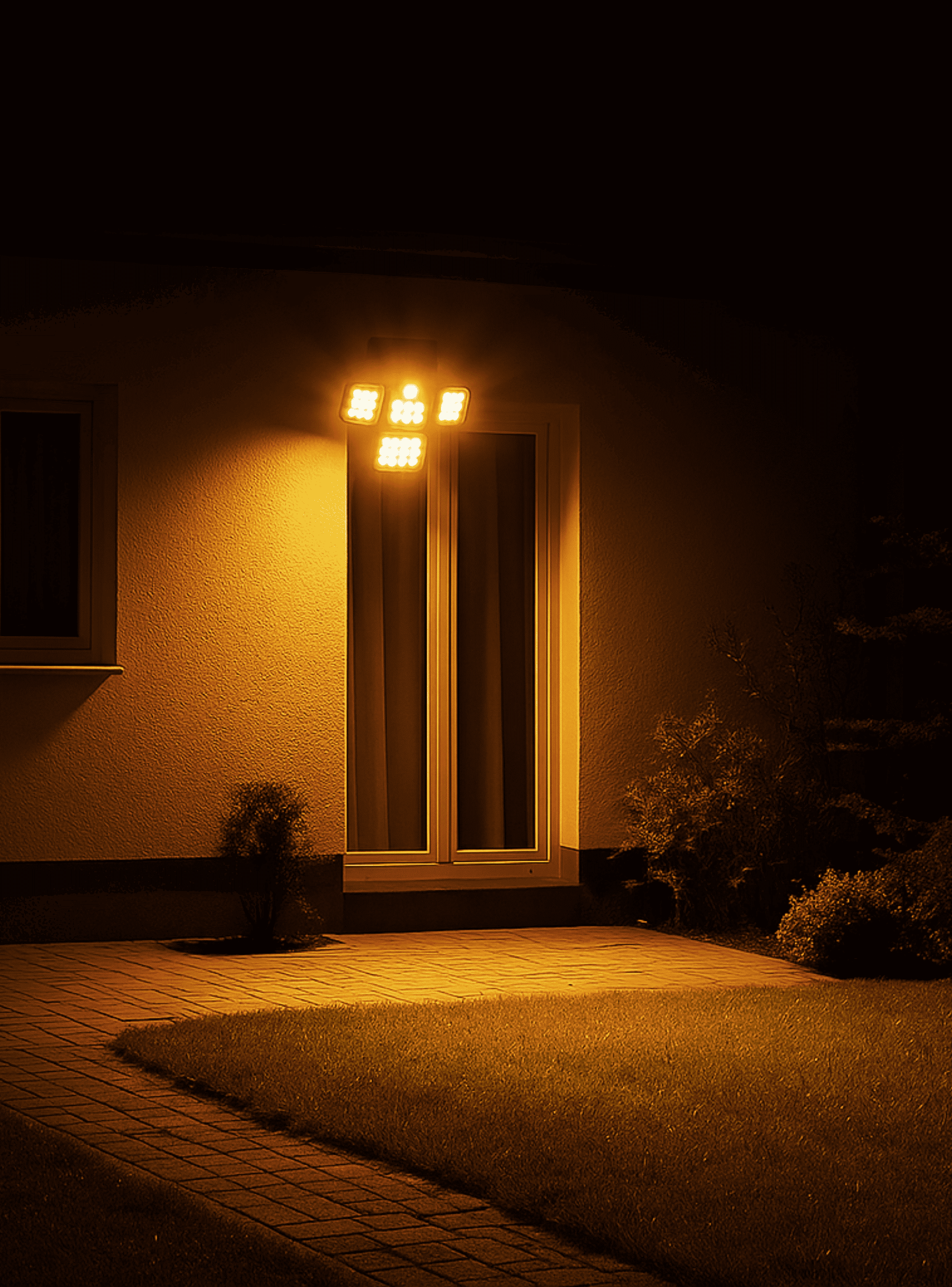 Foco led solar exterior 4 direcciones sensor control luz cálida-7