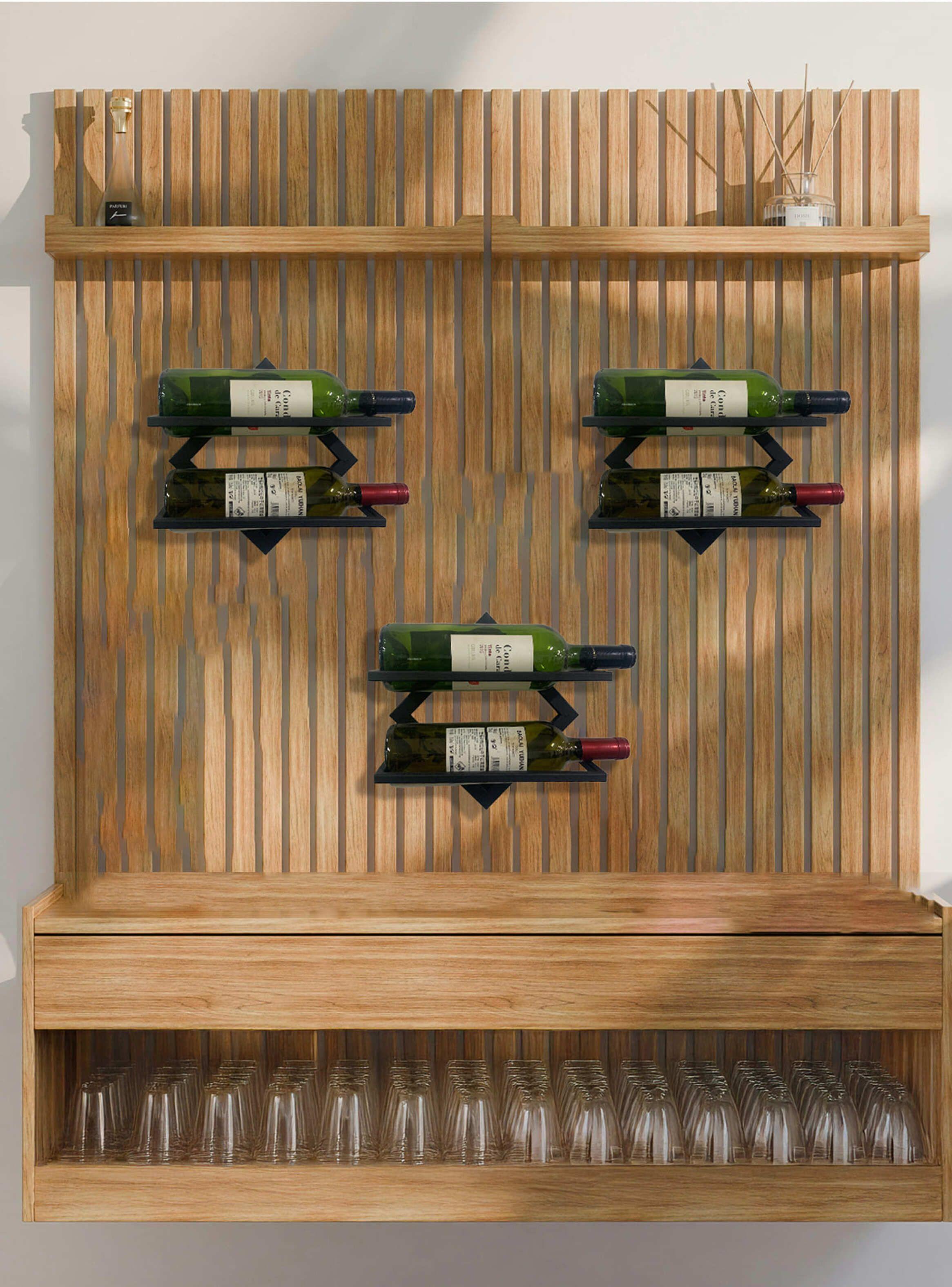 Repisa De Pared Para Vinos Tipo Cava De Hierro Rebajas-3