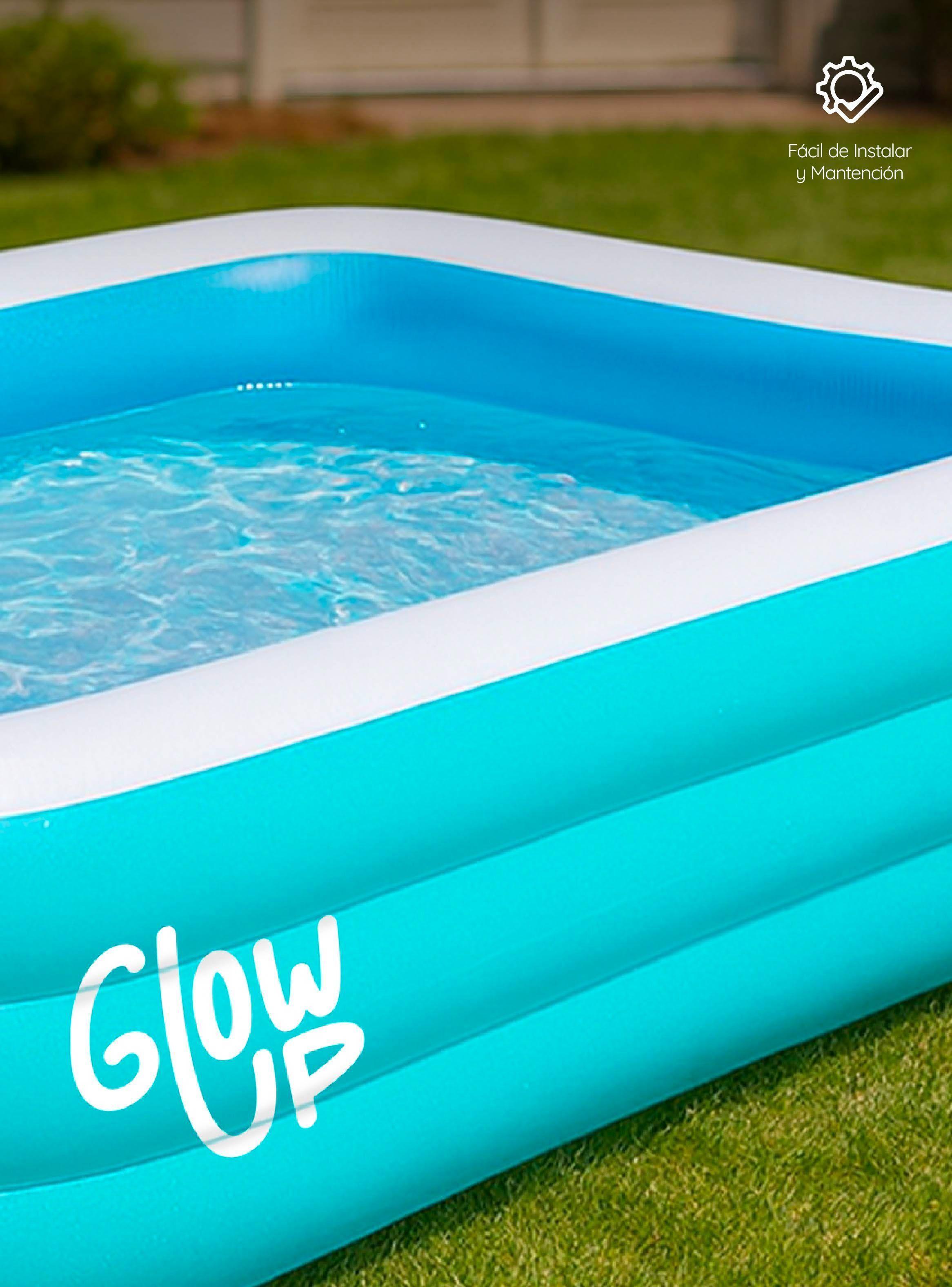 Piscina Inflable Glowup 210x150x65 cm Color Celeste-3