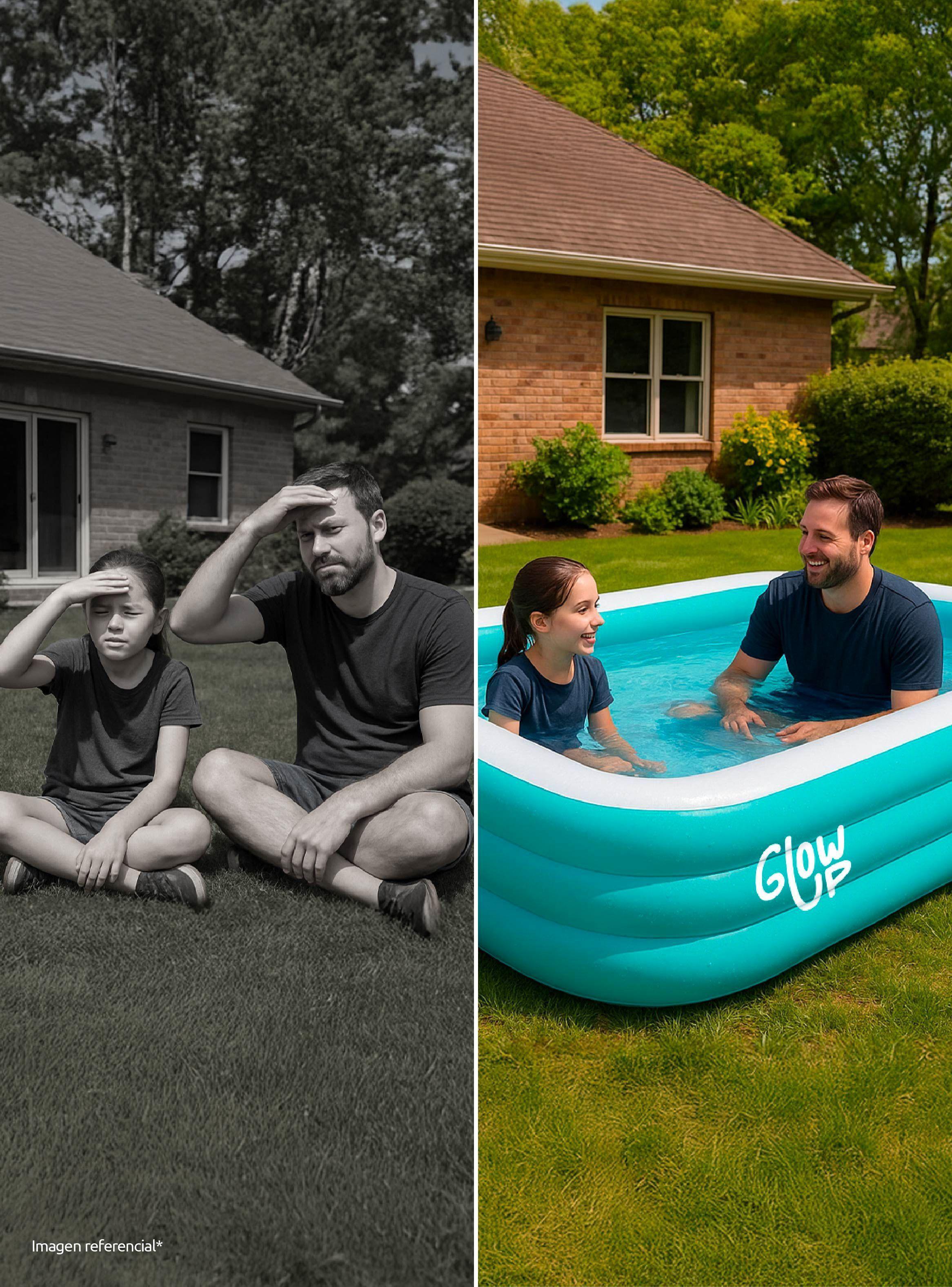 Piscina Inflable Glowup 210x150x65 cm Color Celeste-6