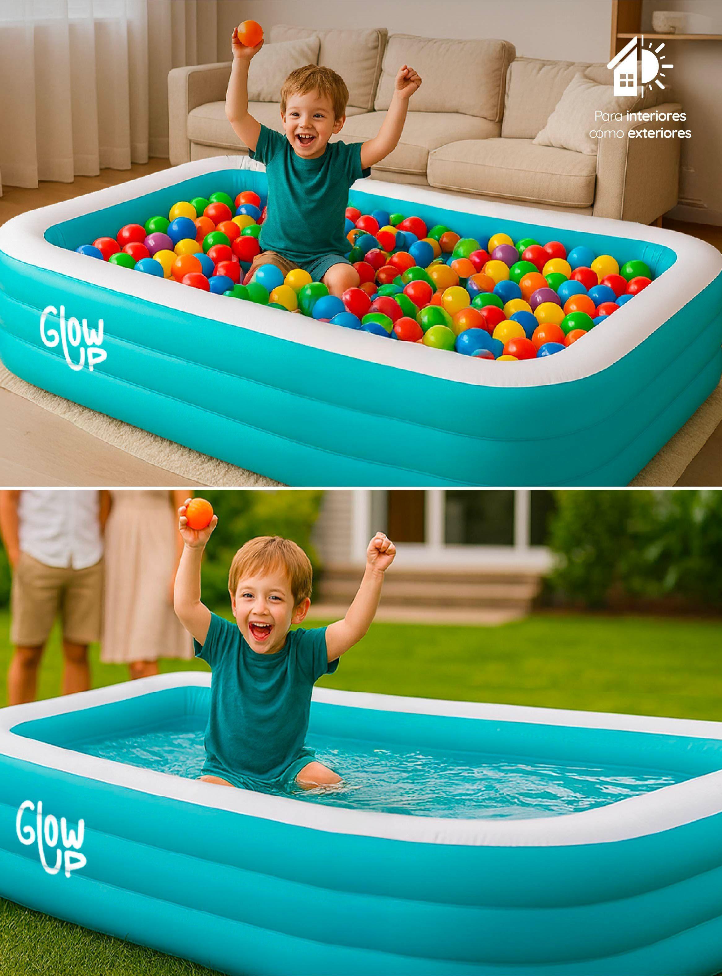 Piscina Inflable Glowup 210x150x65 cm Color Celeste-7