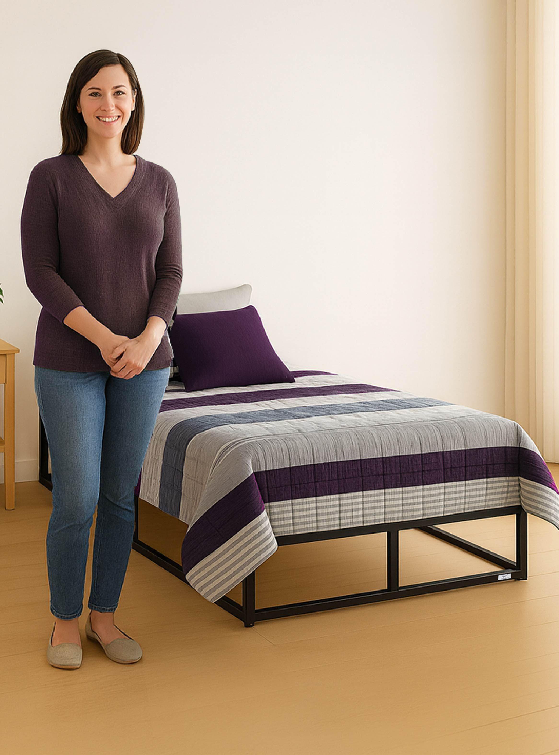 Base para Cama Europea de Acero y Madera 90x190 cm 1 Plaza Nova Vincenzi-5