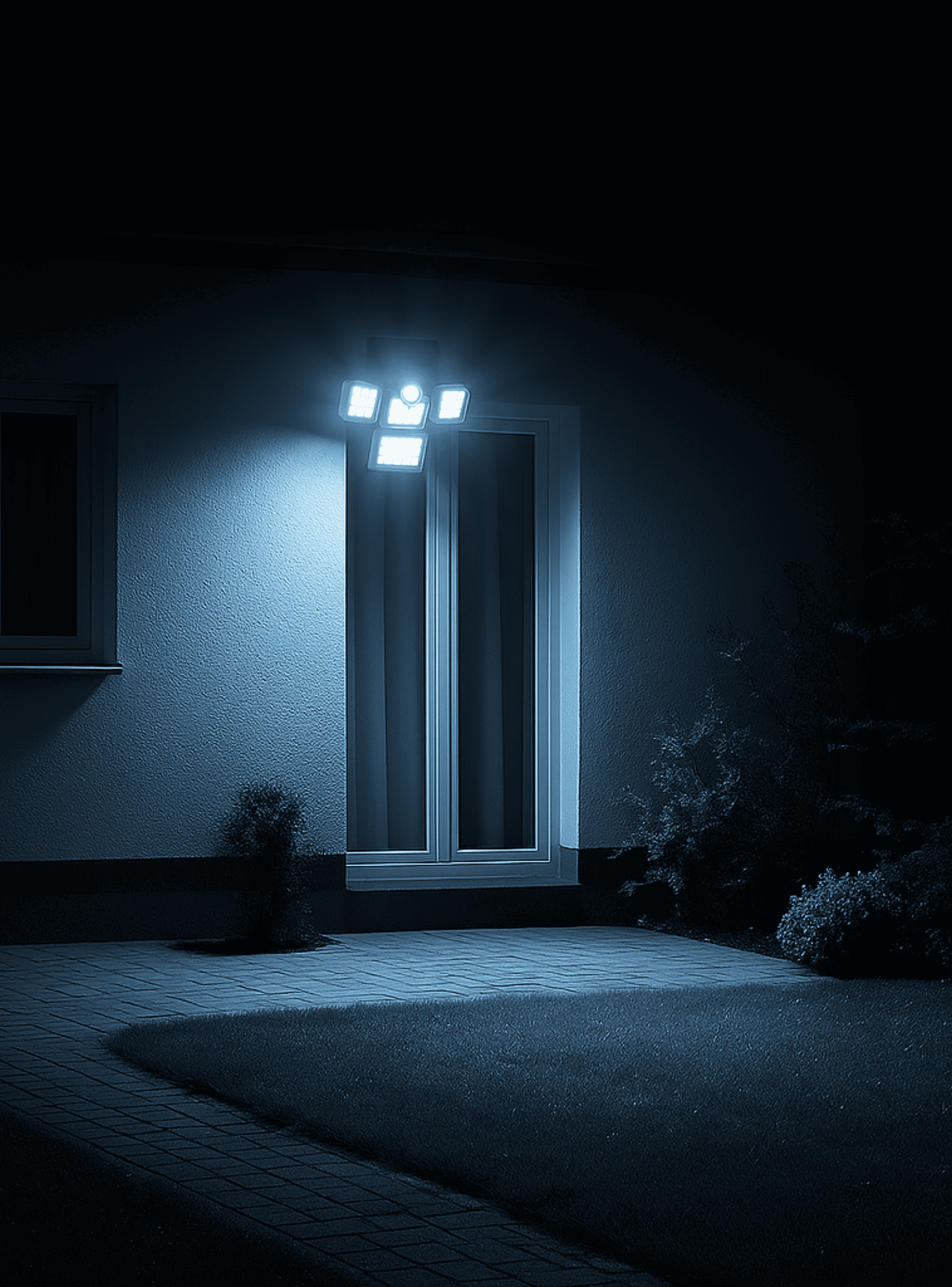 Foco led Solar exterior 4 direcciones sensor control luz fría-7