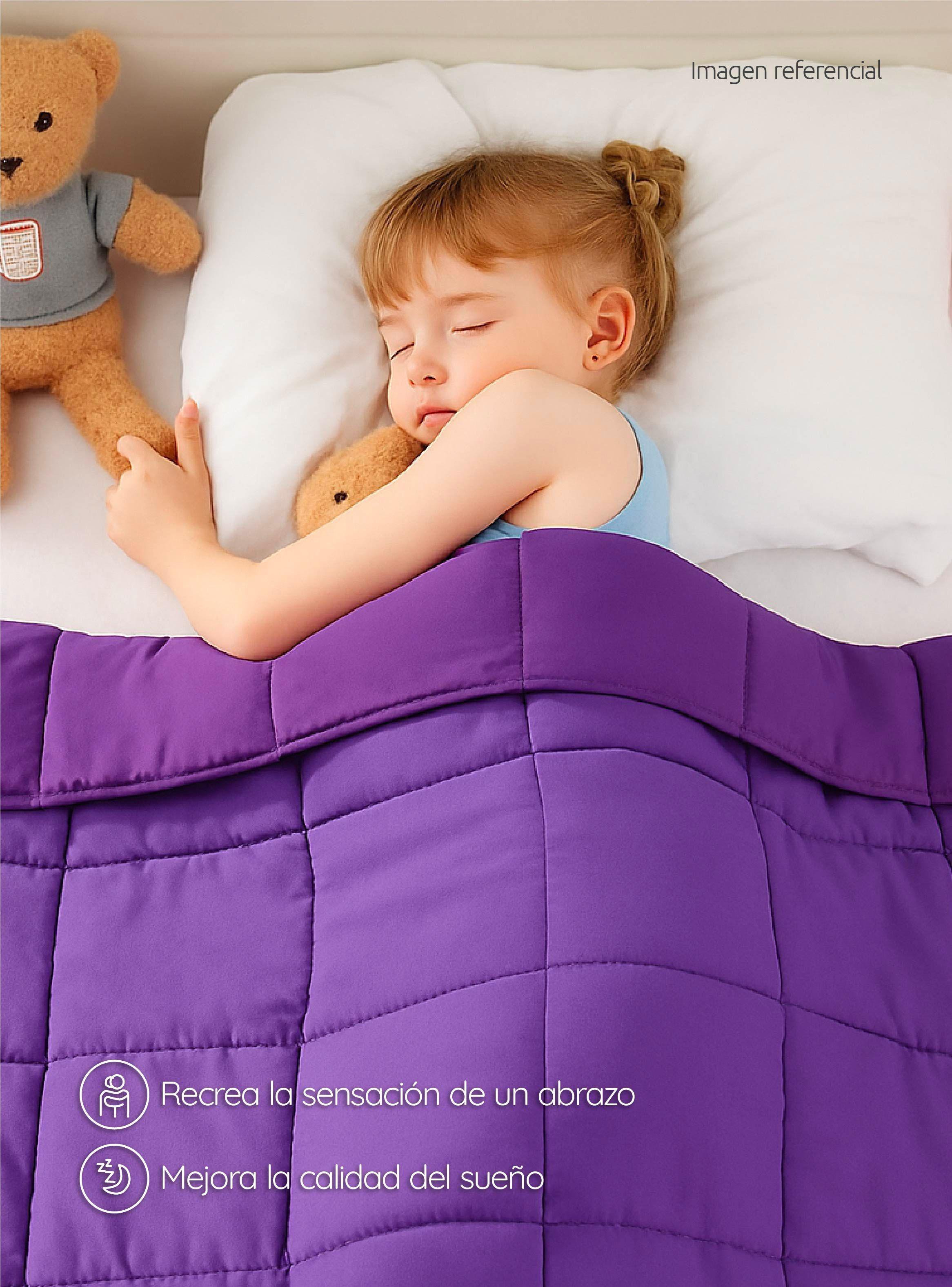 Manta de gravedad niños Violeta 3,2K 152x102 cm Manta de Peso GlowUp-5