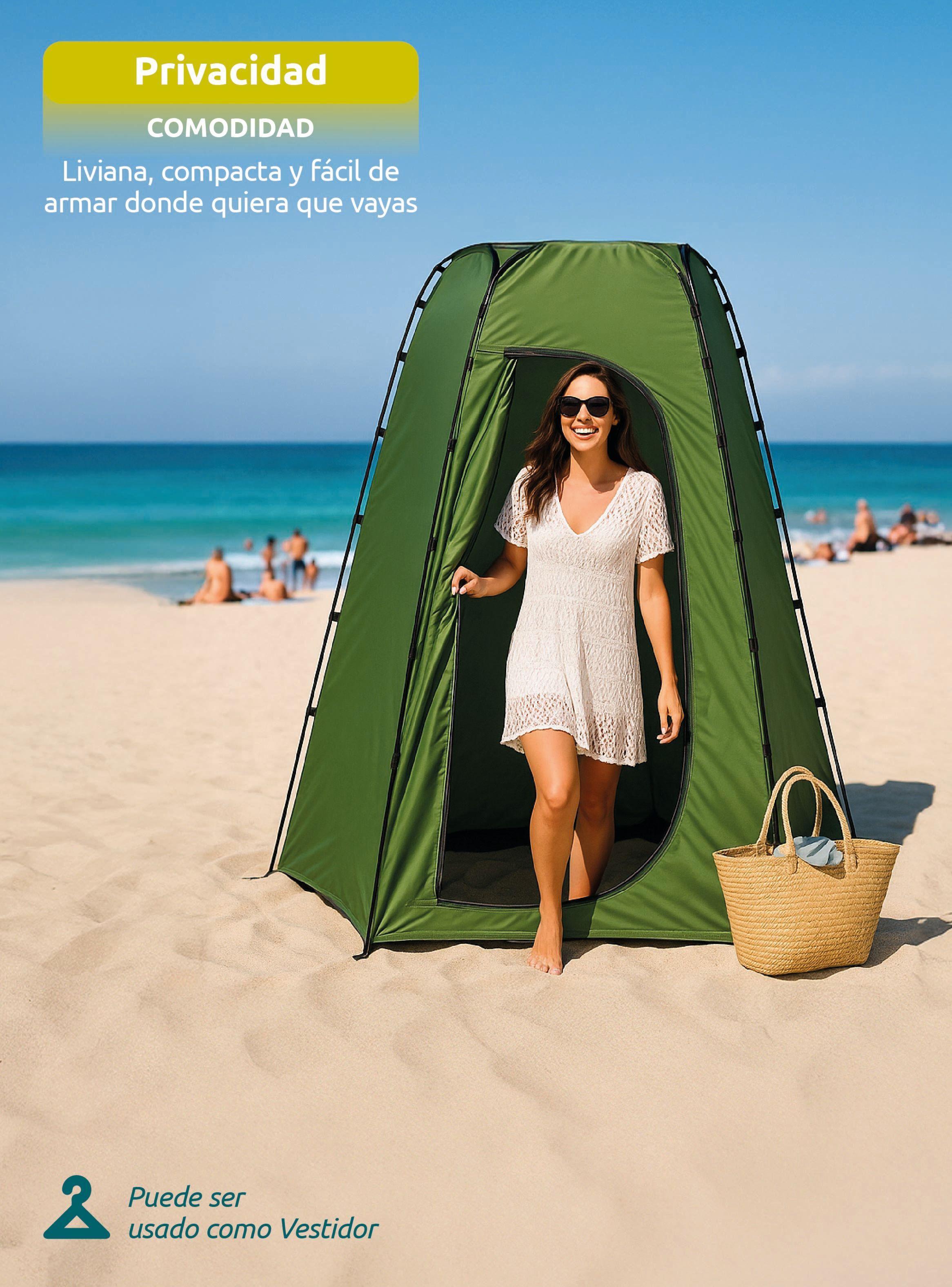 Carpa con Baño Químico y Ducha Solar Para Camping Miglú-7