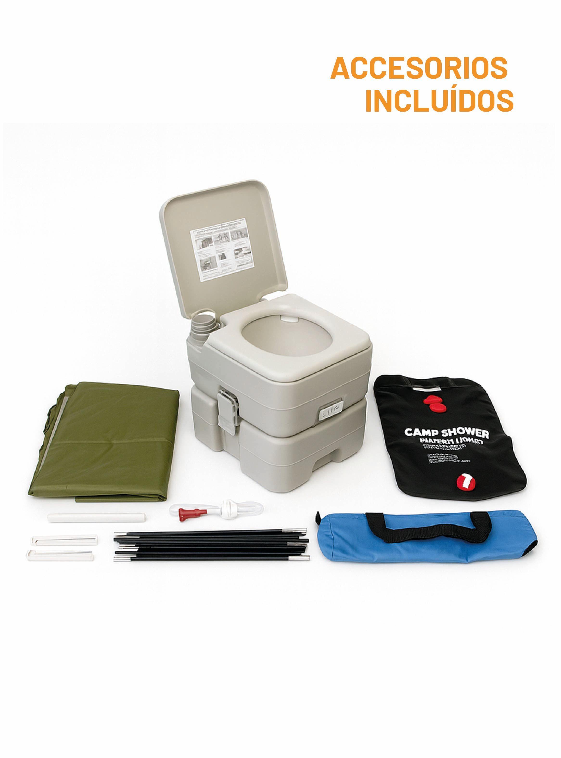 Baño Químico Portátil Caseta y Ducha Solar 20L para Camping-2